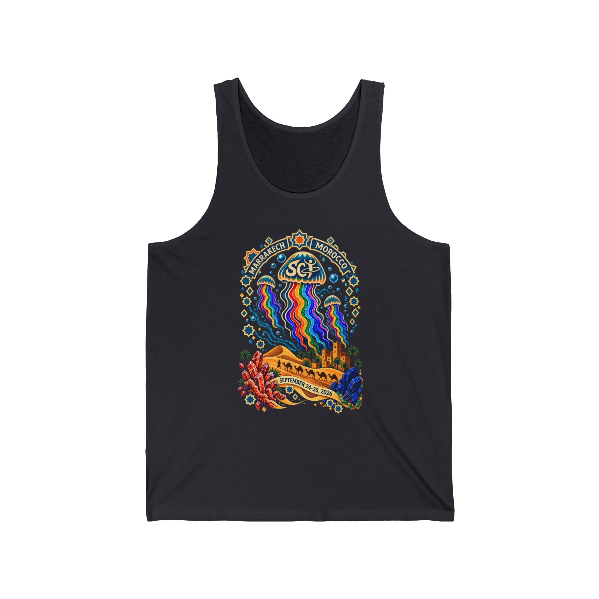 Rainbow jellyfish. Moroccan desert. Women's Tank Top - Image 7