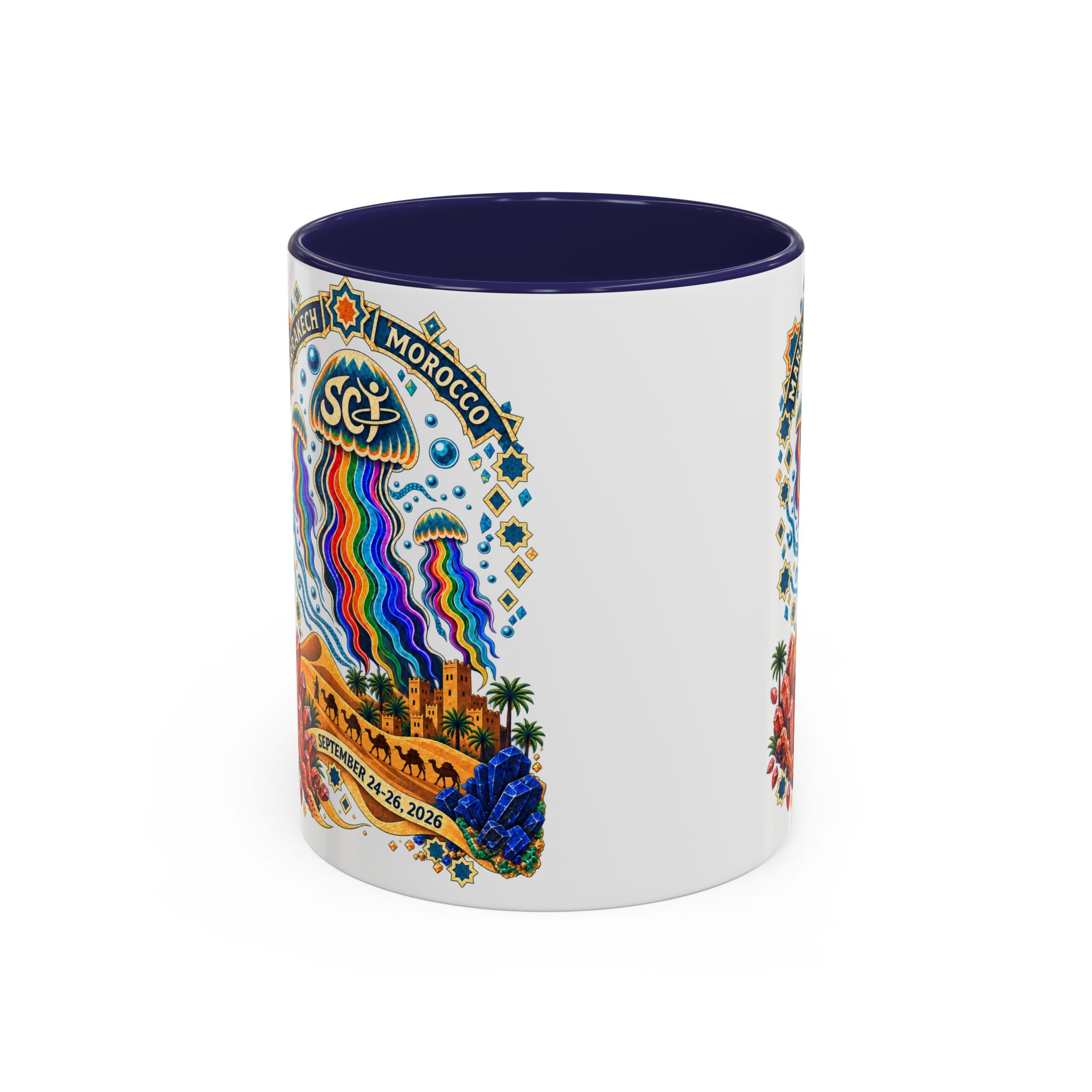 Marrakech Morocco Festival Coffee Mug — 'SC' Rainbow Desert Design (11/15oz) - Image 5