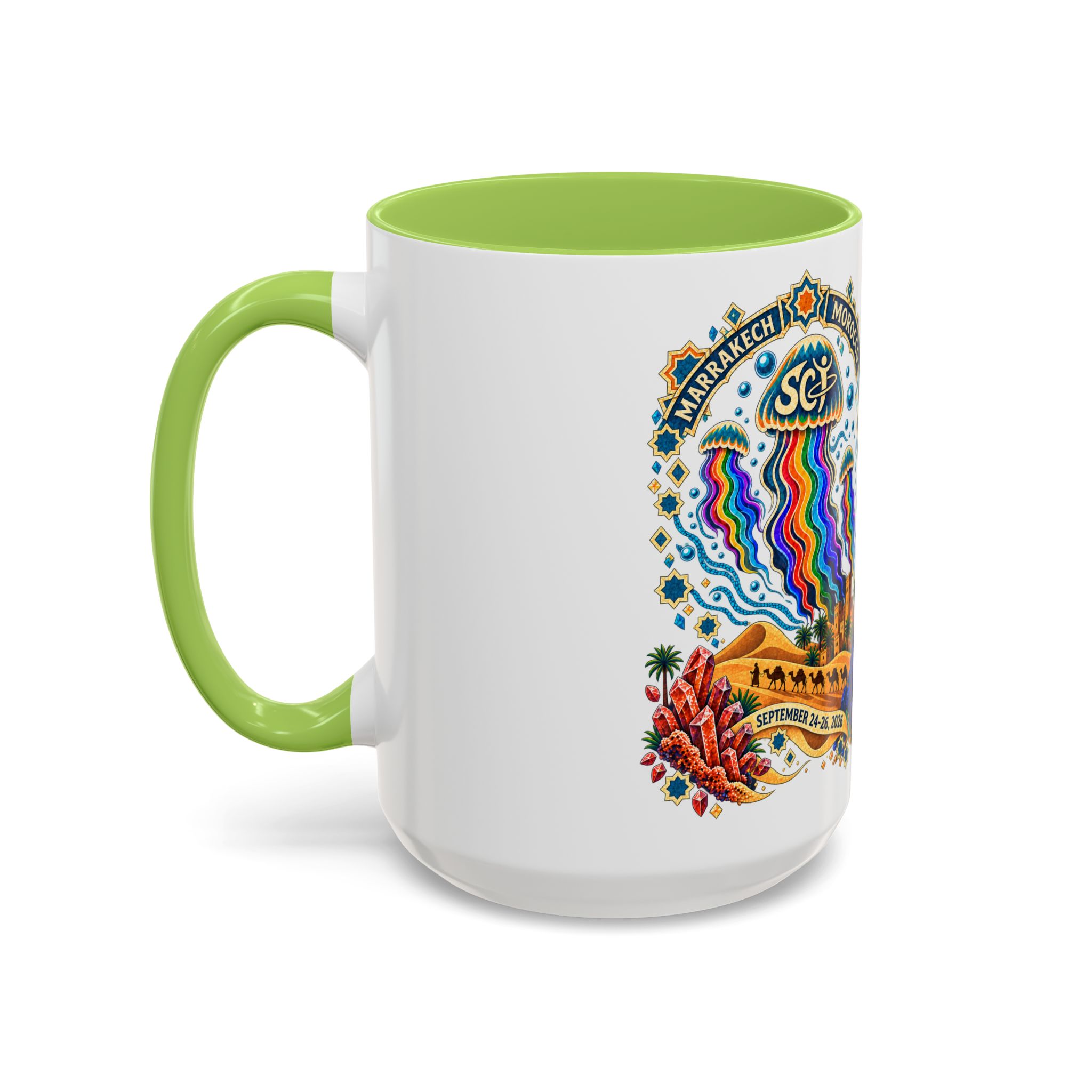 Marrakech Morocco Festival Coffee Mug — 'SC' Rainbow Desert Design (11/15oz) - Image 75
