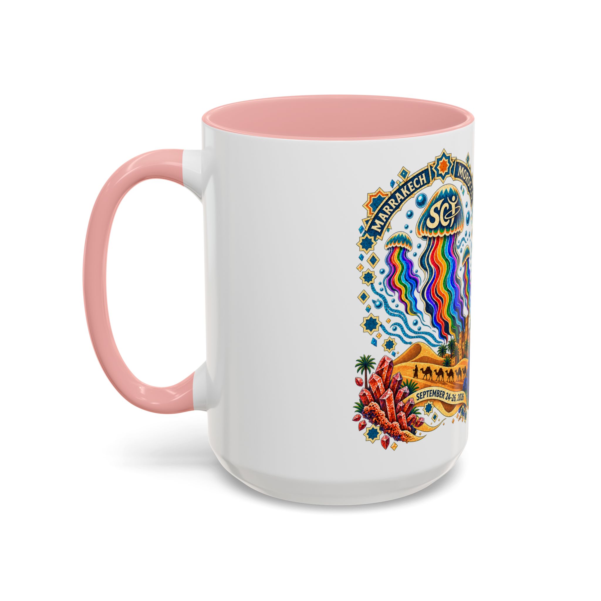 Marrakech Morocco Festival Coffee Mug — 'SC' Rainbow Desert Design (11/15oz) - Image 27