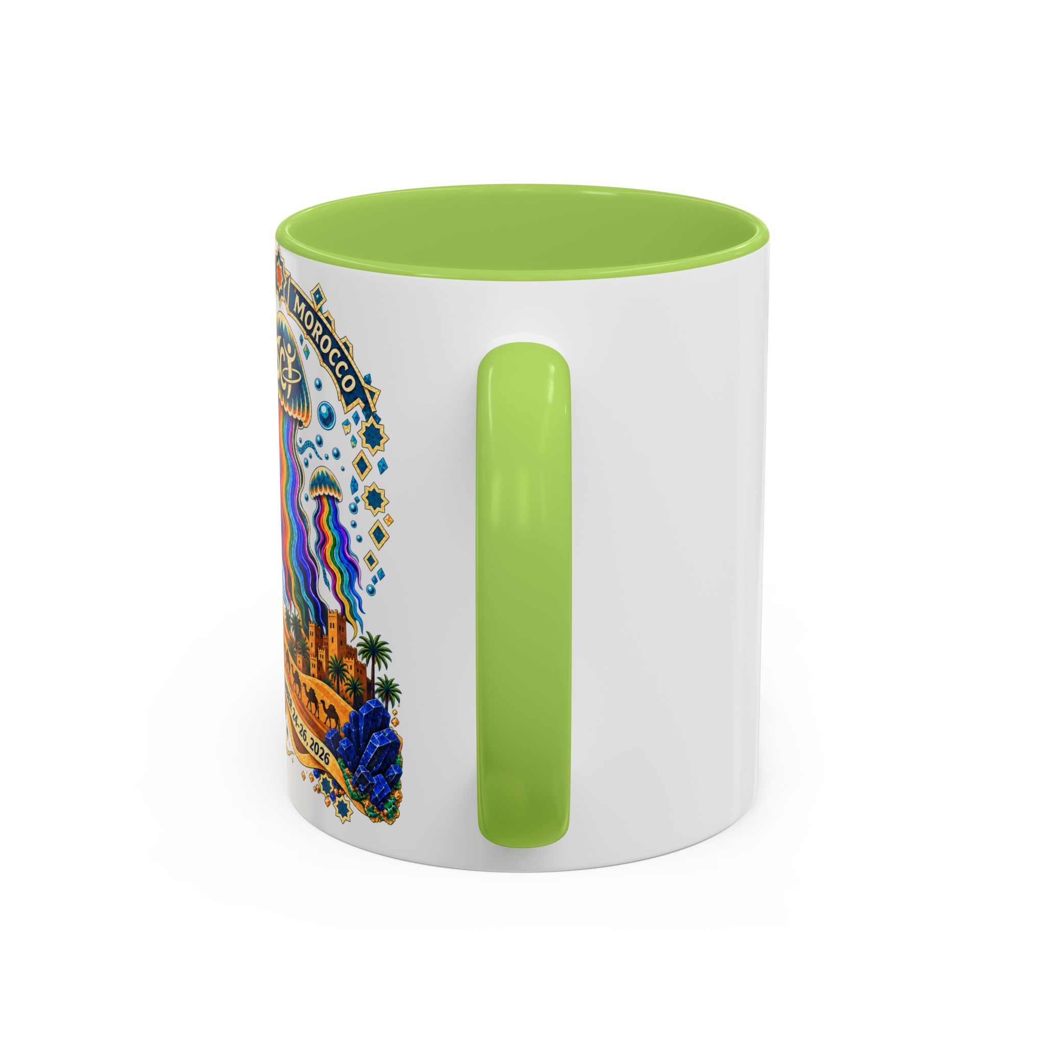 Marrakech Morocco Festival Coffee Mug — 'SC' Rainbow Desert Design (11/15oz) - Image 60