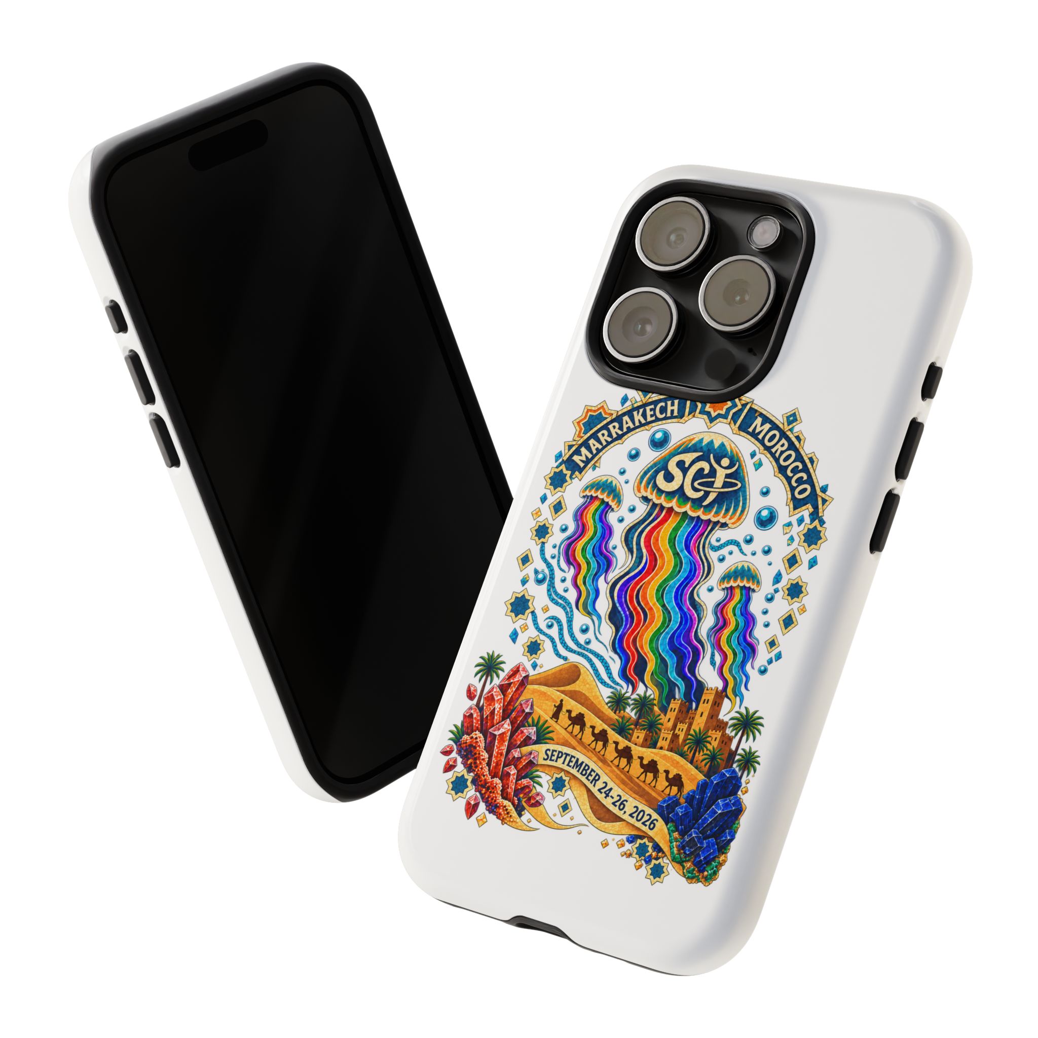 Marrakech Festival Phone Case – 'SGL' Rainbow Jellyfish Design (Sept 24–26, 2022) - Image 3