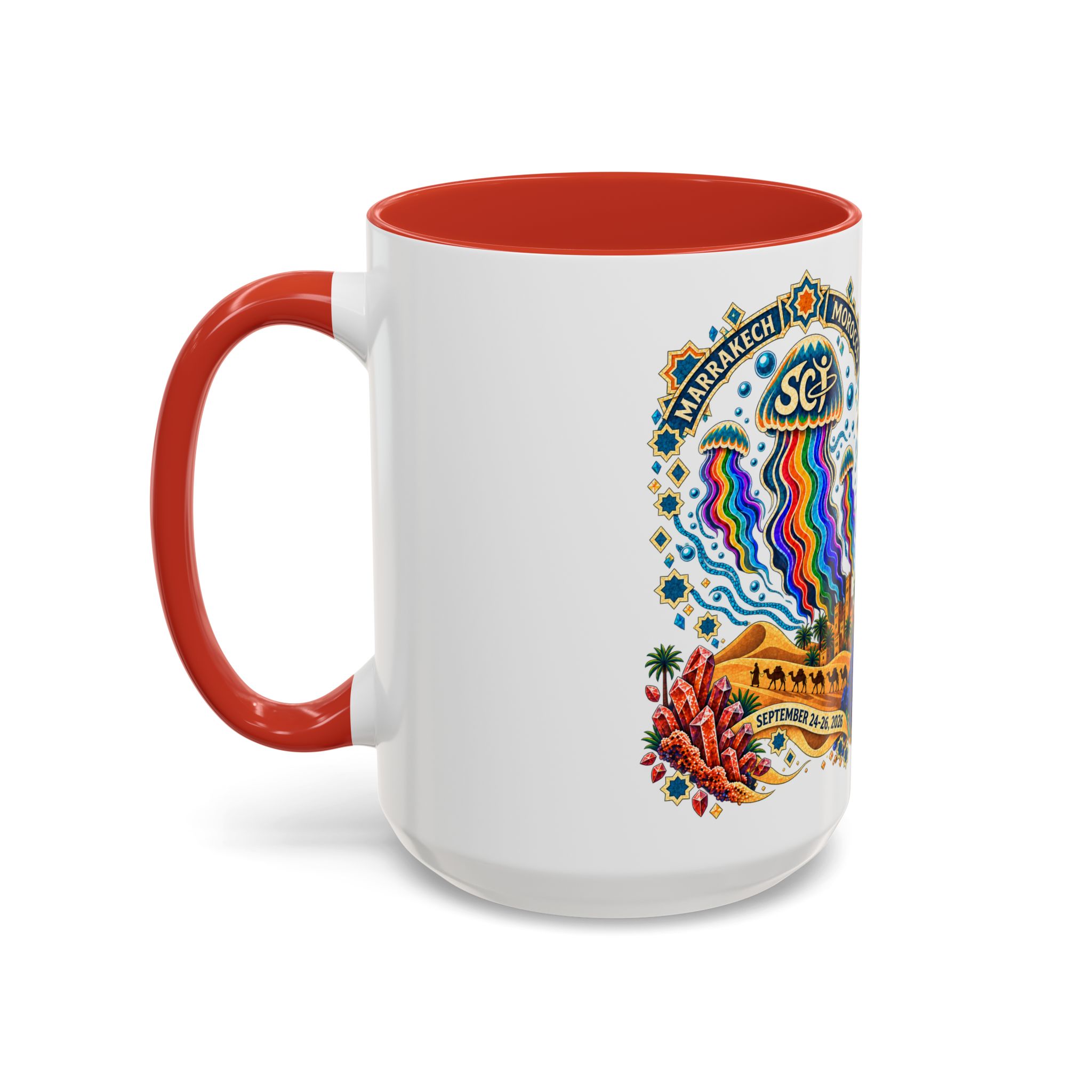 Marrakech Morocco Festival Coffee Mug — 'SC' Rainbow Desert Design (11/15oz) - Image 31