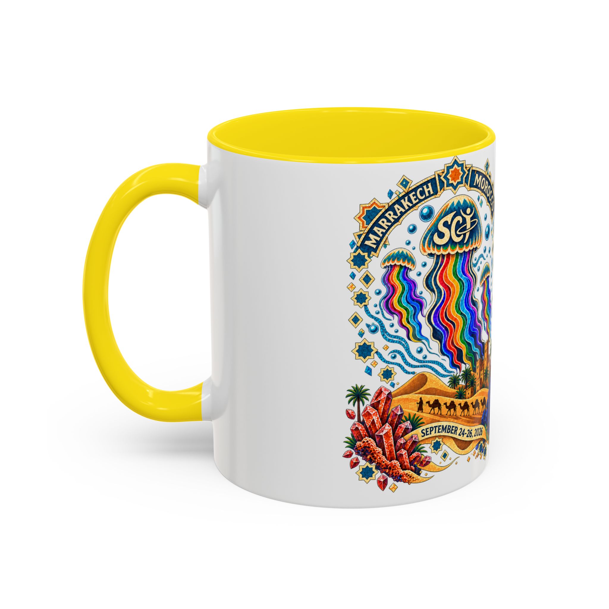 Marrakech Morocco Festival Coffee Mug — 'SC' Rainbow Desert Design (11/15oz) - Image 47