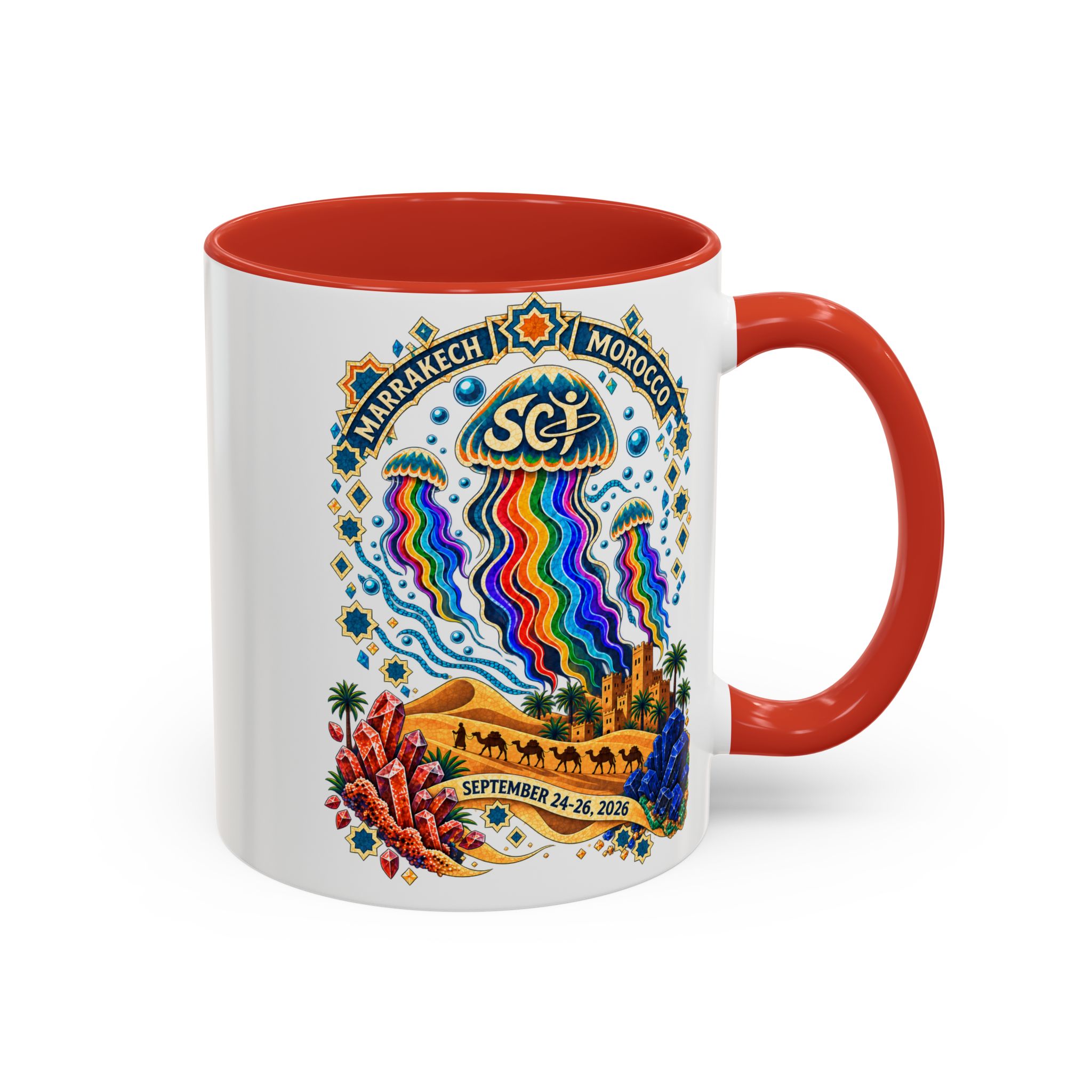 Marrakech Morocco Festival Coffee Mug — 'SC' Rainbow Desert Design (11/15oz) - Image 14