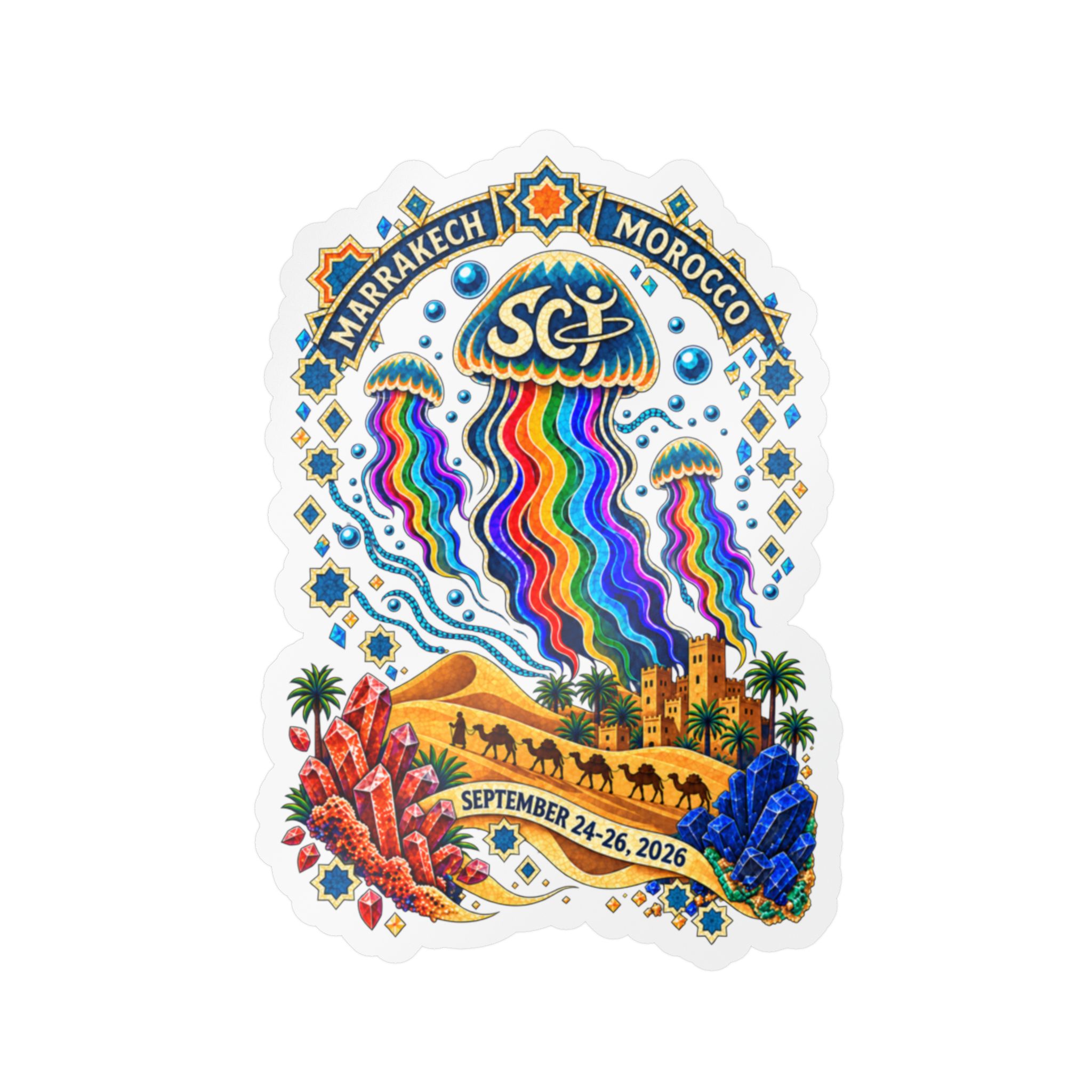 Marrakech Morocco Jellyfish Festival Sticker — Kiss-Cut Vinyl Decal (Sept 24–26, 2026) - Image 5