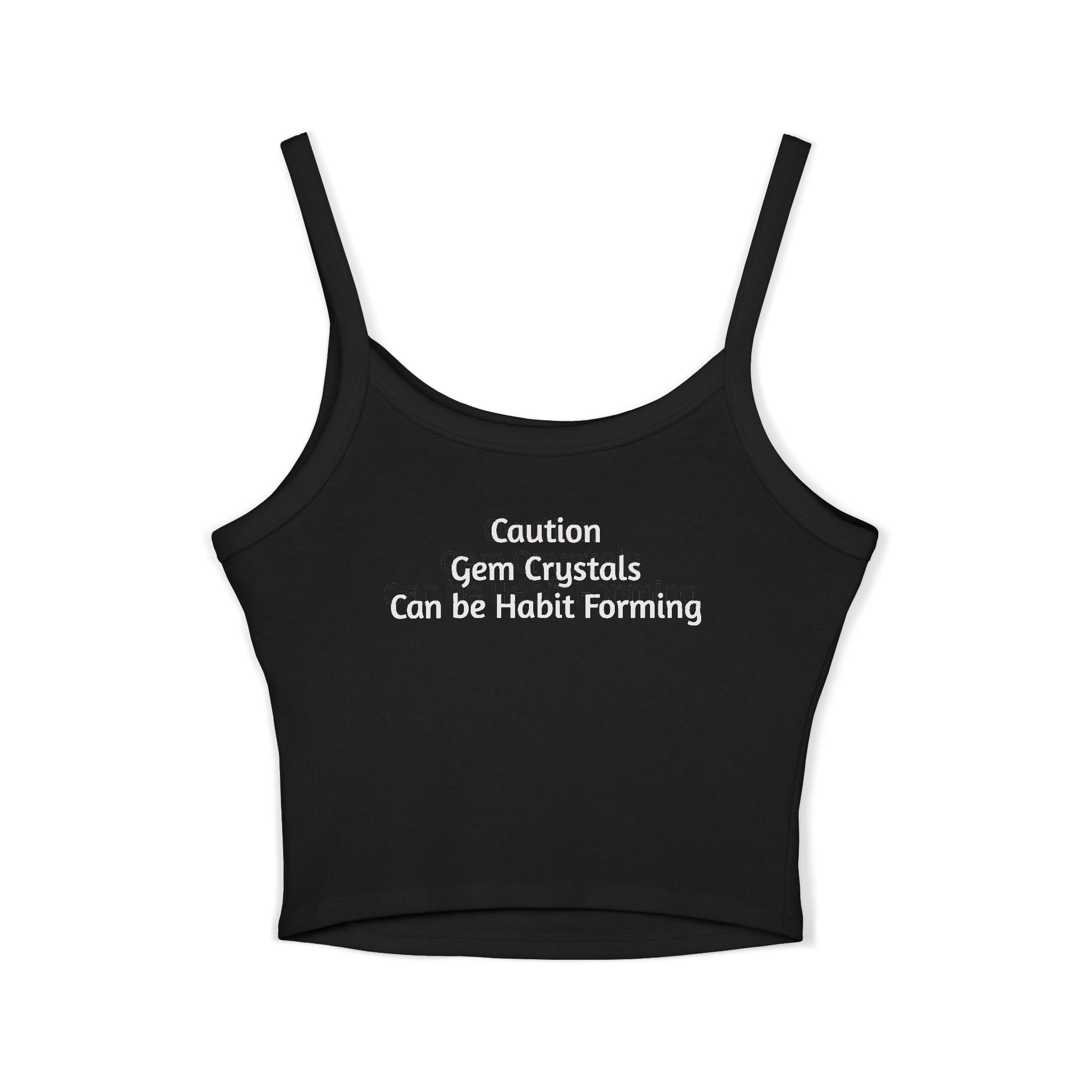 Crystal Cluster Crop Tank Top — Colorful Mineral Art Spaghetti Strap - Image 2