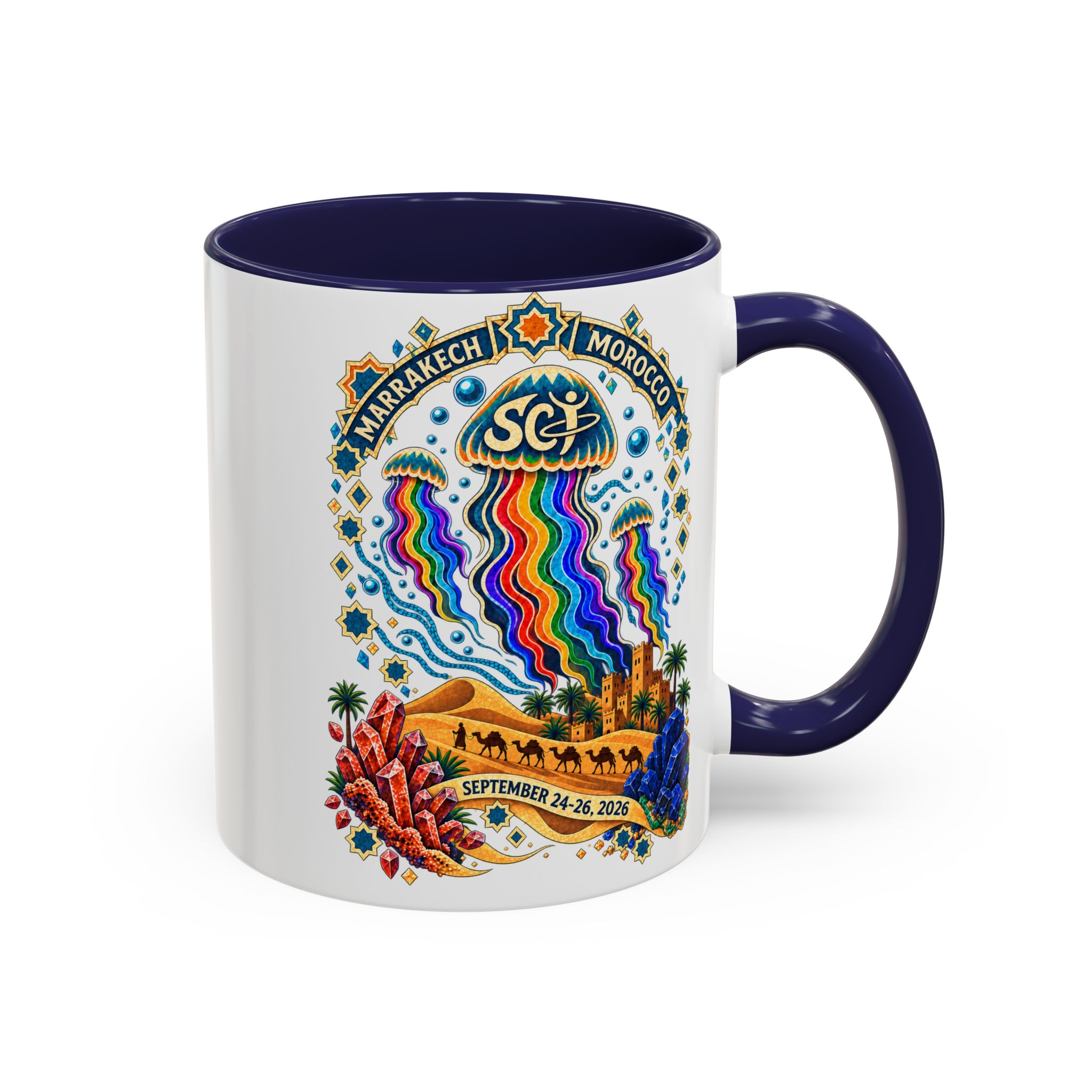 Marrakech Morocco Festival Coffee Mug — 'SC' Rainbow Desert Design (11/15oz) - Image 6