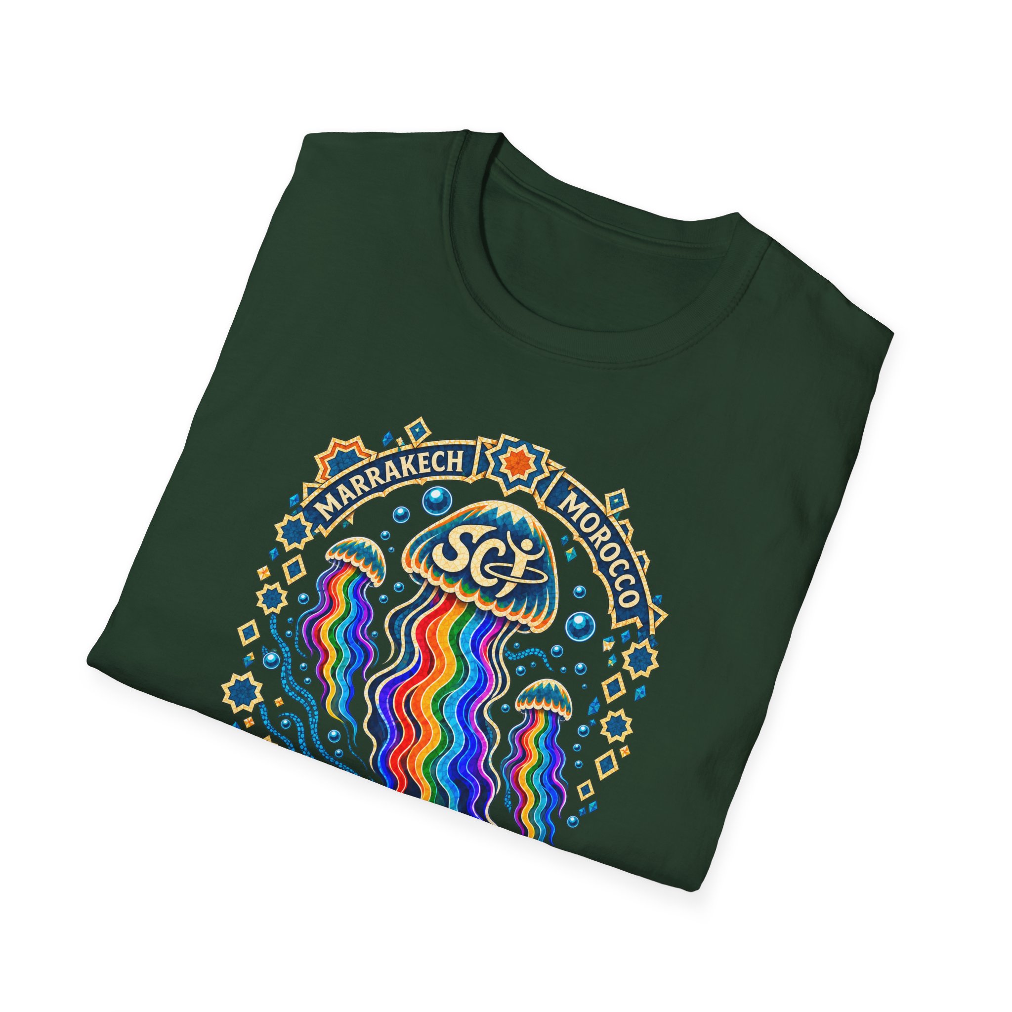 Marrakech Morocco Desert Vibes T-Shirt — Rainbow Dunes Festival Tee - Image 24