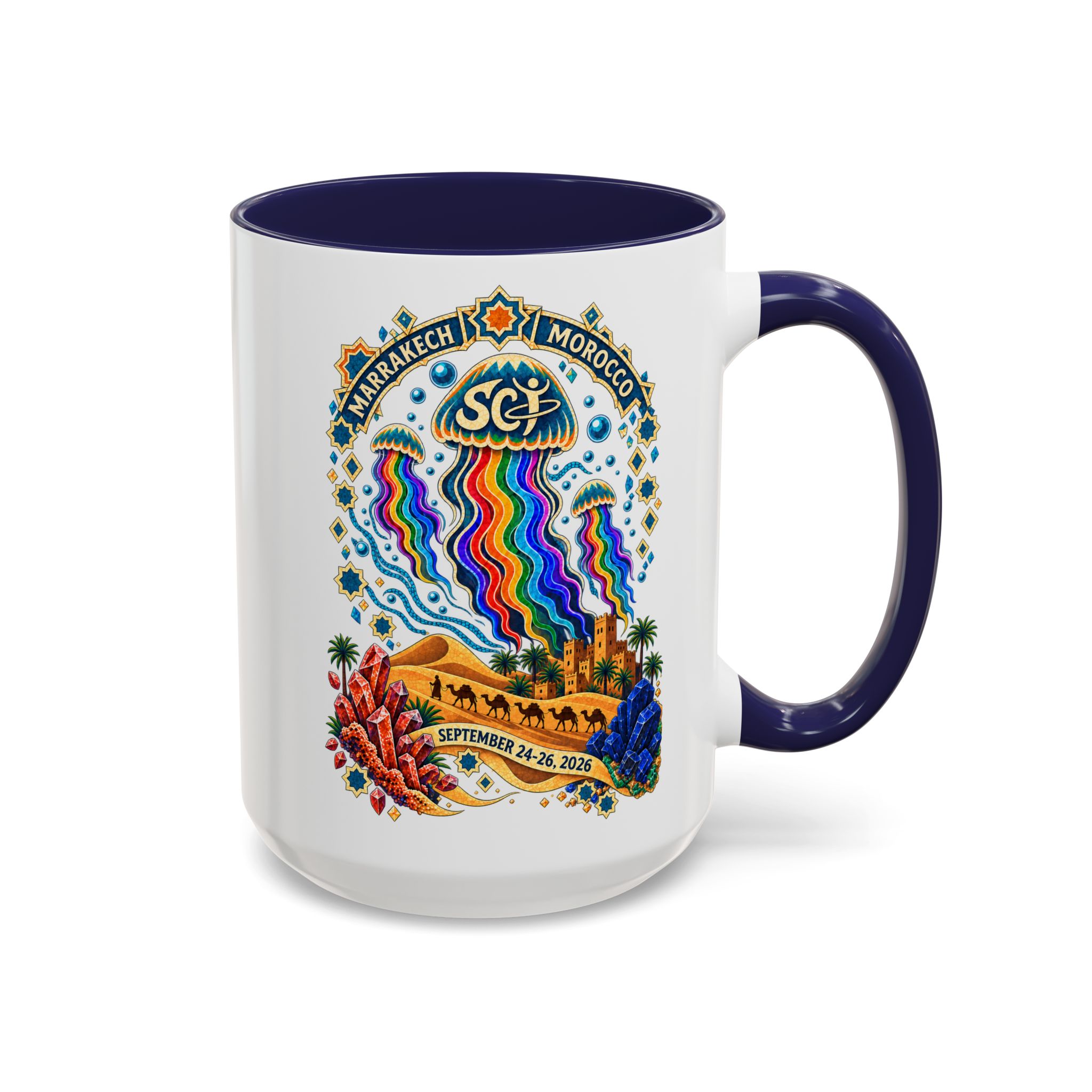 Marrakech Morocco Festival Coffee Mug — 'SC' Rainbow Desert Design (11/15oz) - Image 22