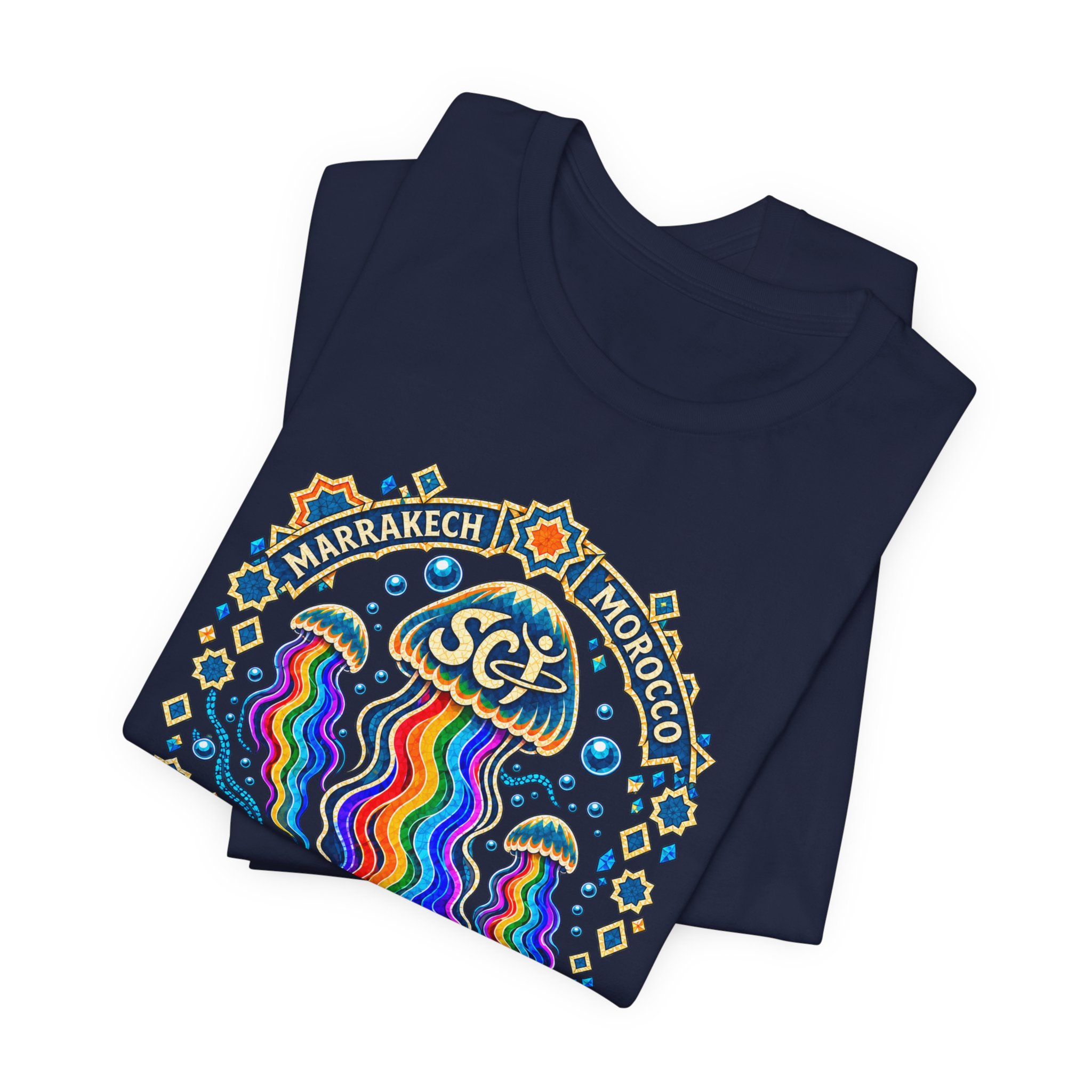 Marrakech Morocco Festival Tee — Rainbow Desert Graphic T-Shirt - Image 3