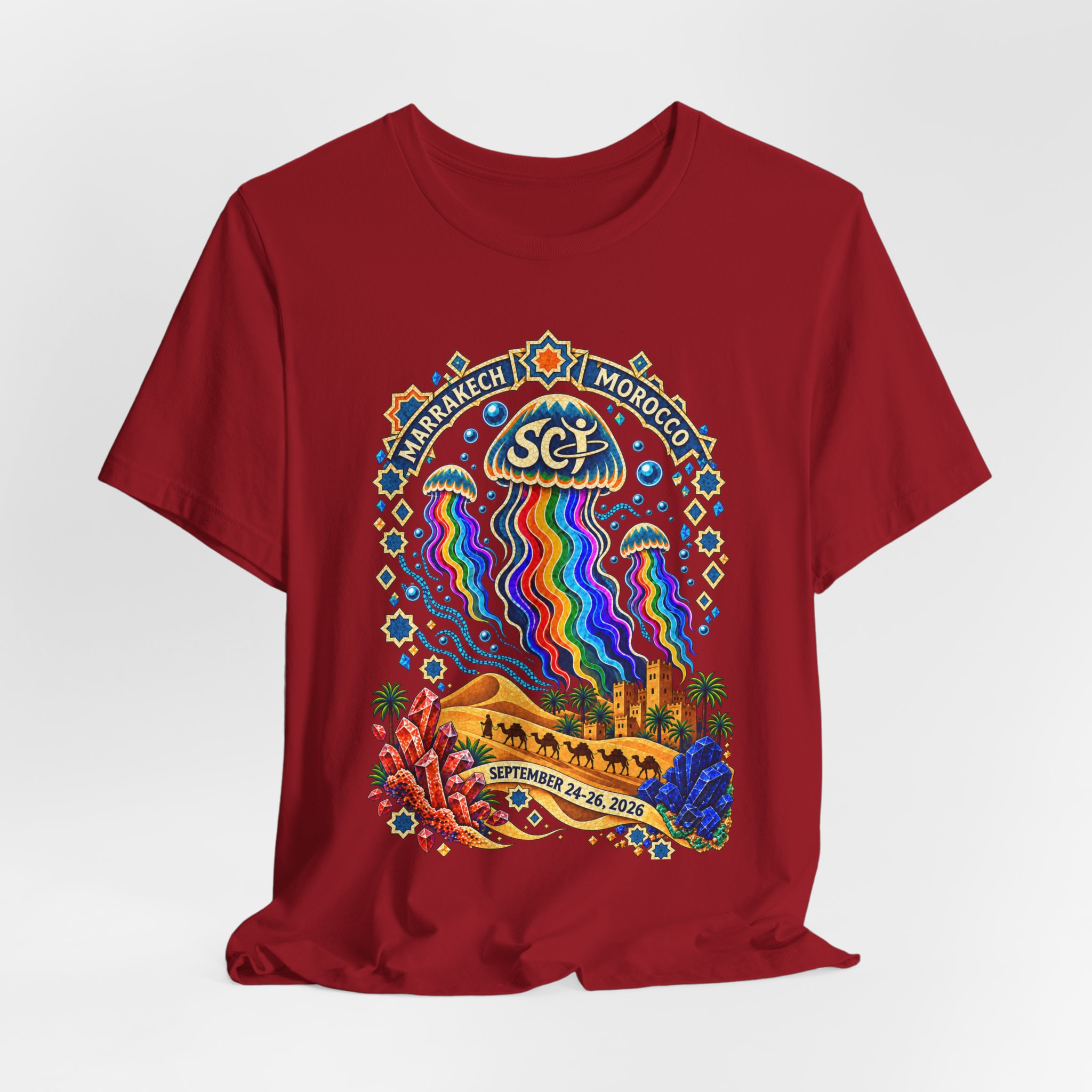 Marrakech Morocco Festival Tee — Rainbow Desert Graphic T-Shirt - Image 44
