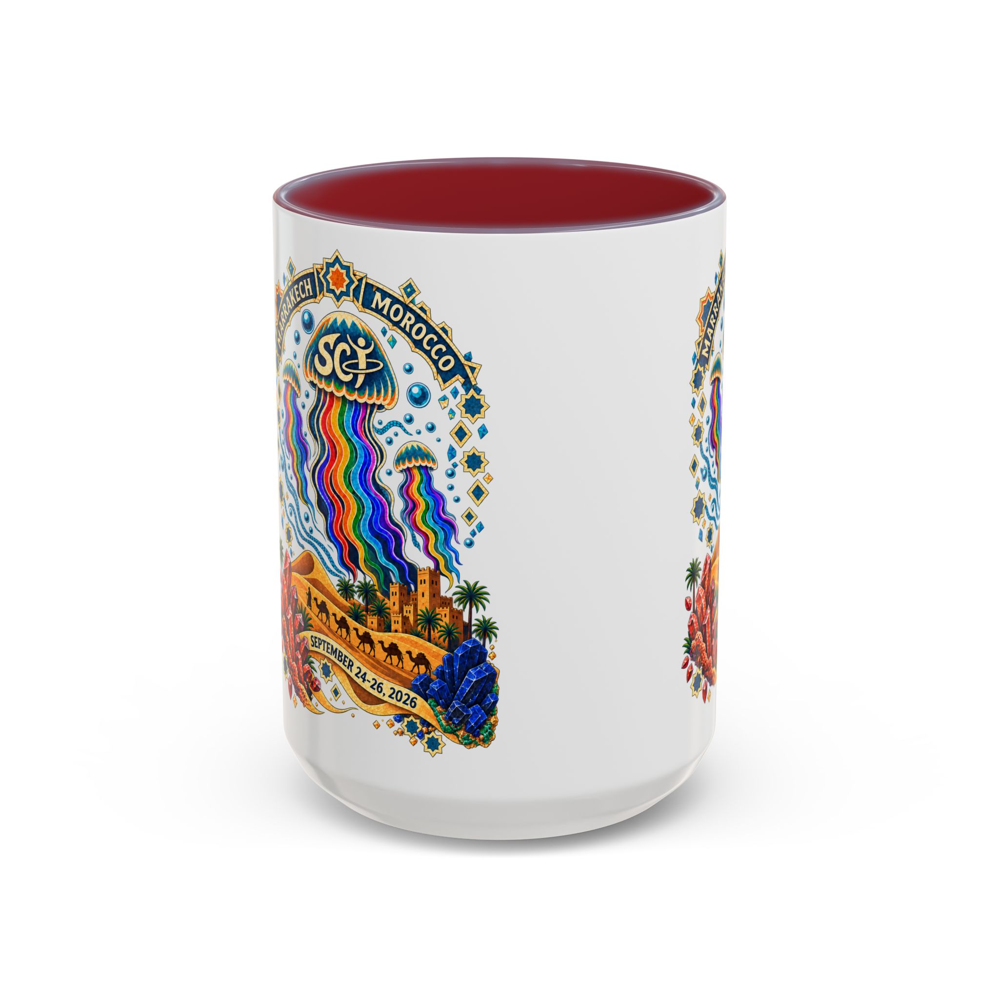 Marrakech Morocco Festival Coffee Mug — 'SC' Rainbow Desert Design (11/15oz) - Image 81
