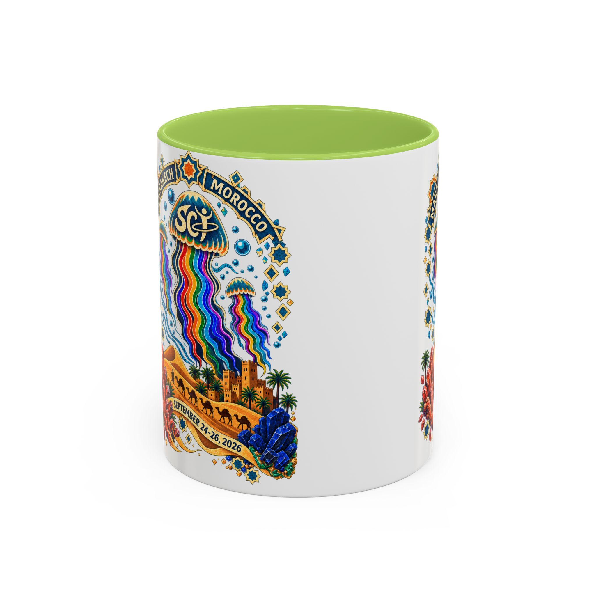 Marrakech Morocco Festival Coffee Mug — 'SC' Rainbow Desert Design (11/15oz) - Image 57