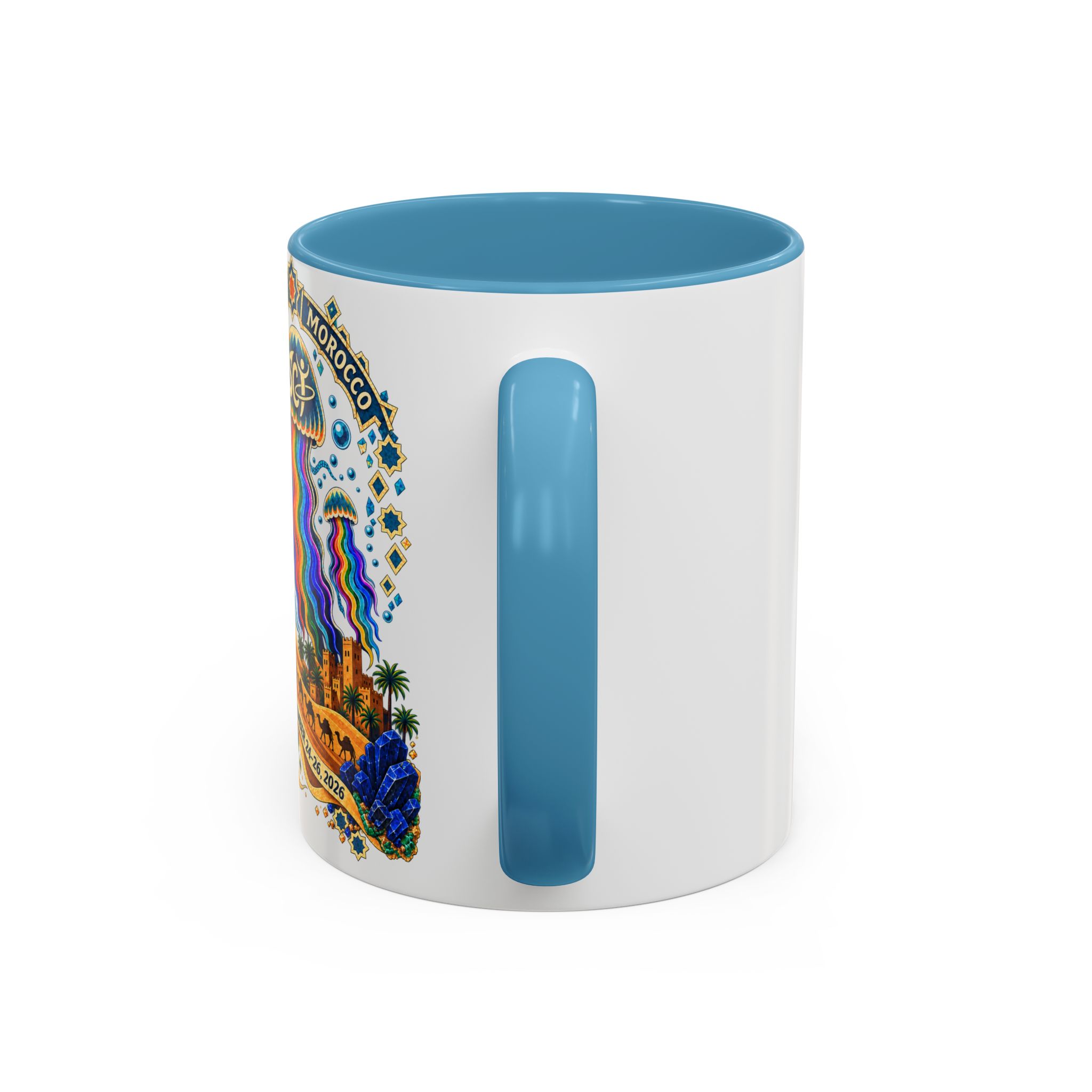 Marrakech Morocco Festival Coffee Mug — 'SC' Rainbow Desert Design (11/15oz) - Image 36