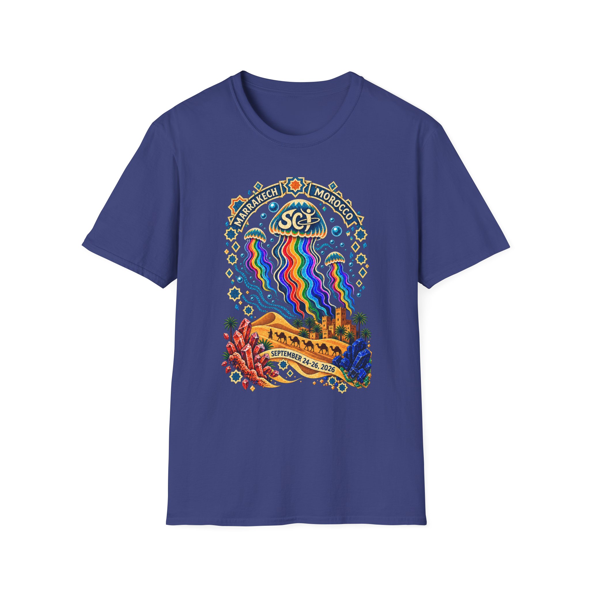 Marrakech Morocco Desert Vibes T-Shirt — Rainbow Dunes Festival Tee - Image 33