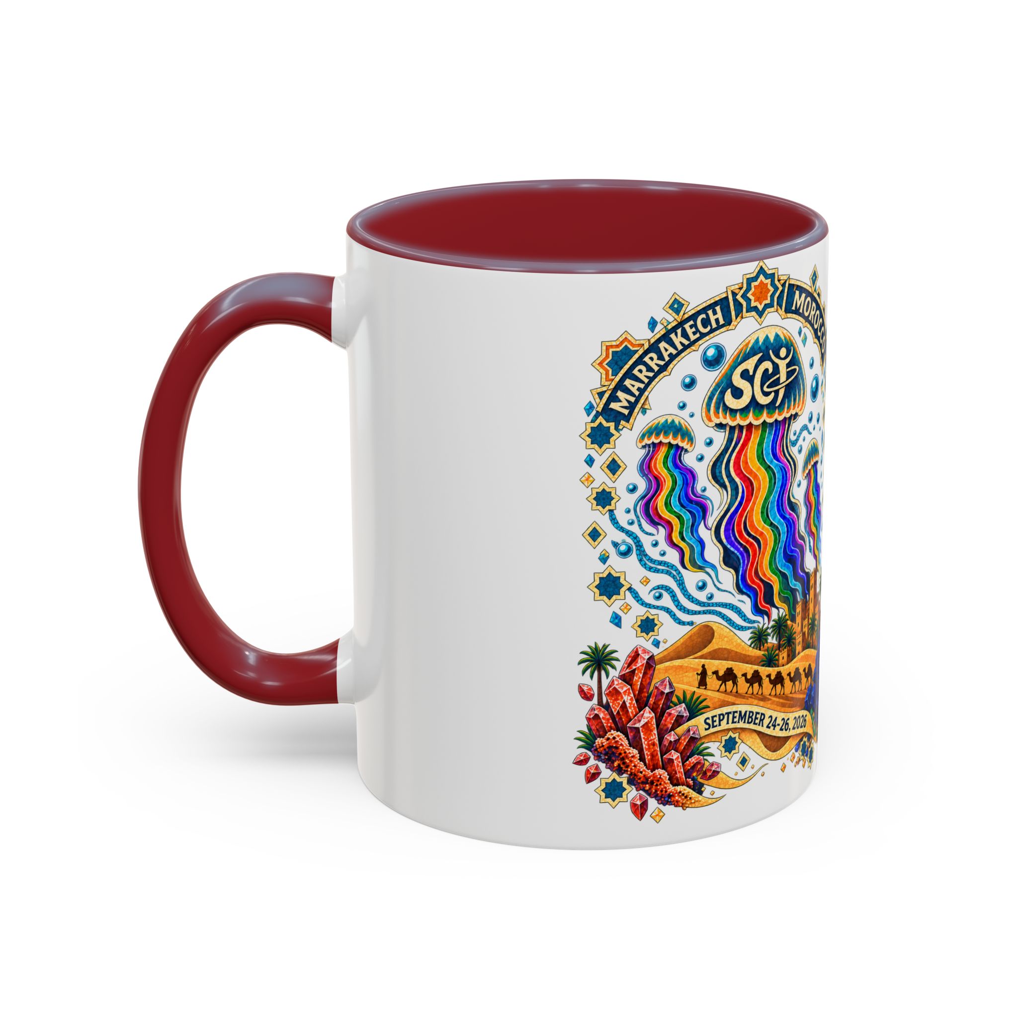 Marrakech Morocco Festival Coffee Mug — 'SC' Rainbow Desert Design (11/15oz) - Image 71