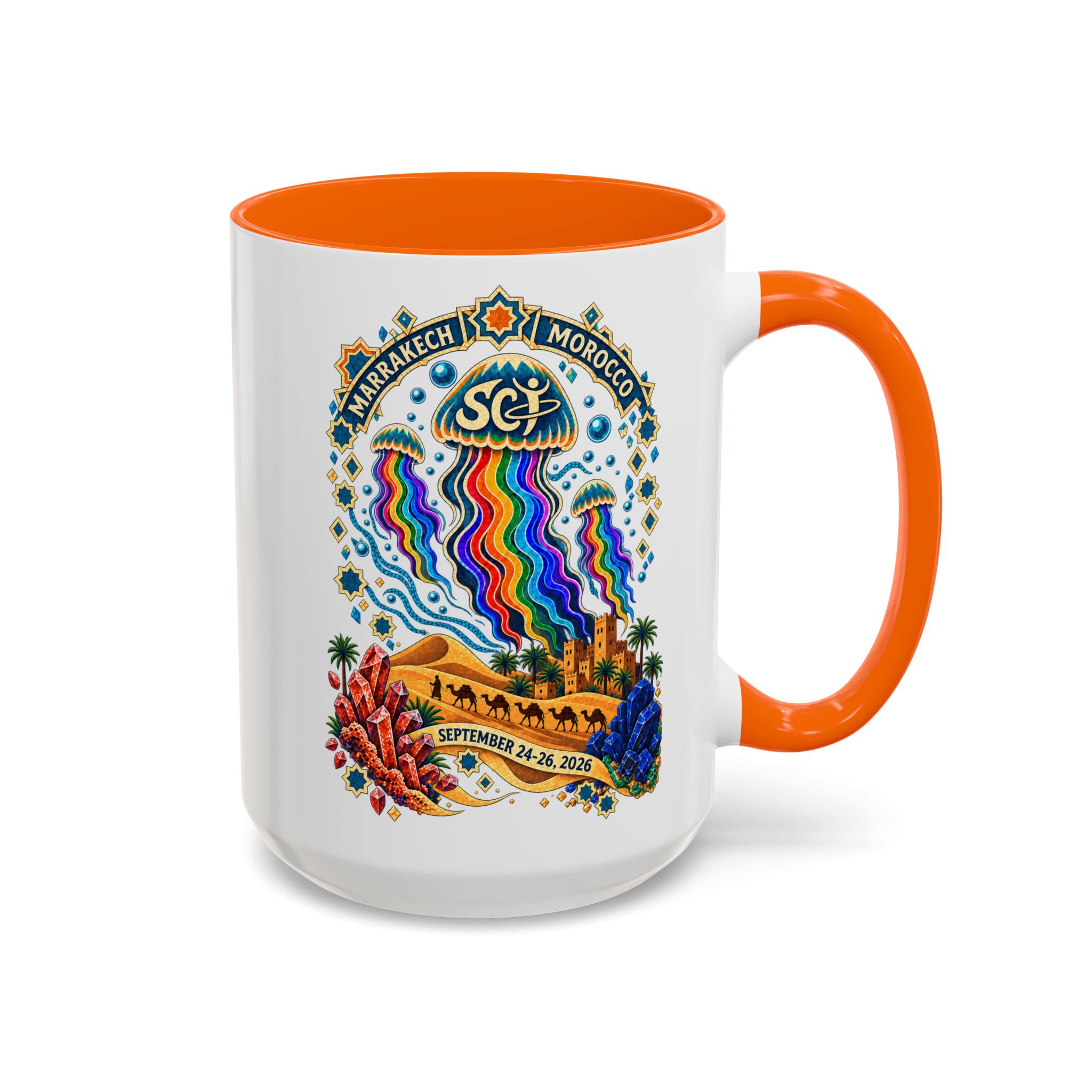 Marrakech Morocco Festival Coffee Mug — 'SC' Rainbow Desert Design (11/15oz) - Image 50