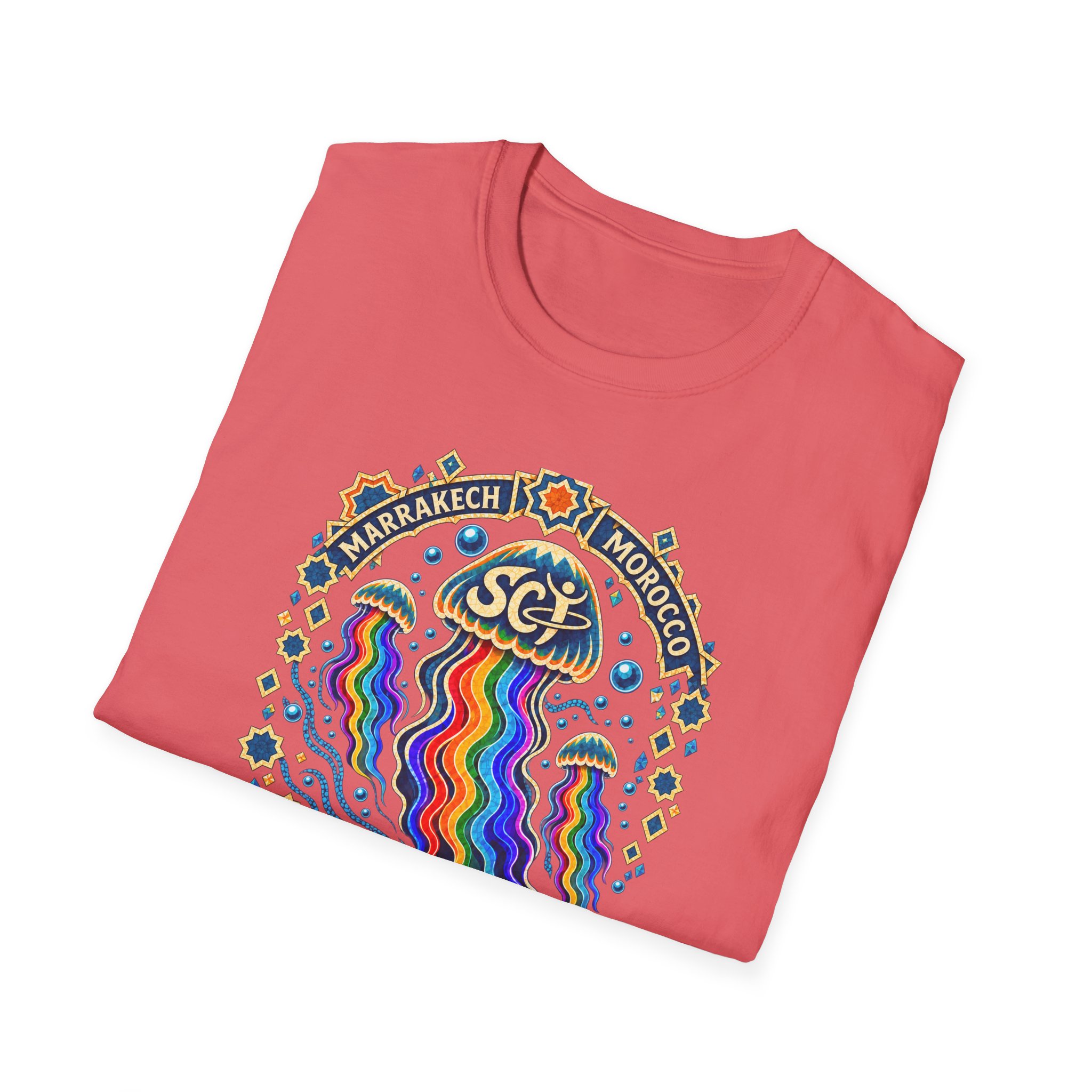 Marrakech Morocco Desert Vibes T-Shirt — Rainbow Dunes Festival Tee - Image 16