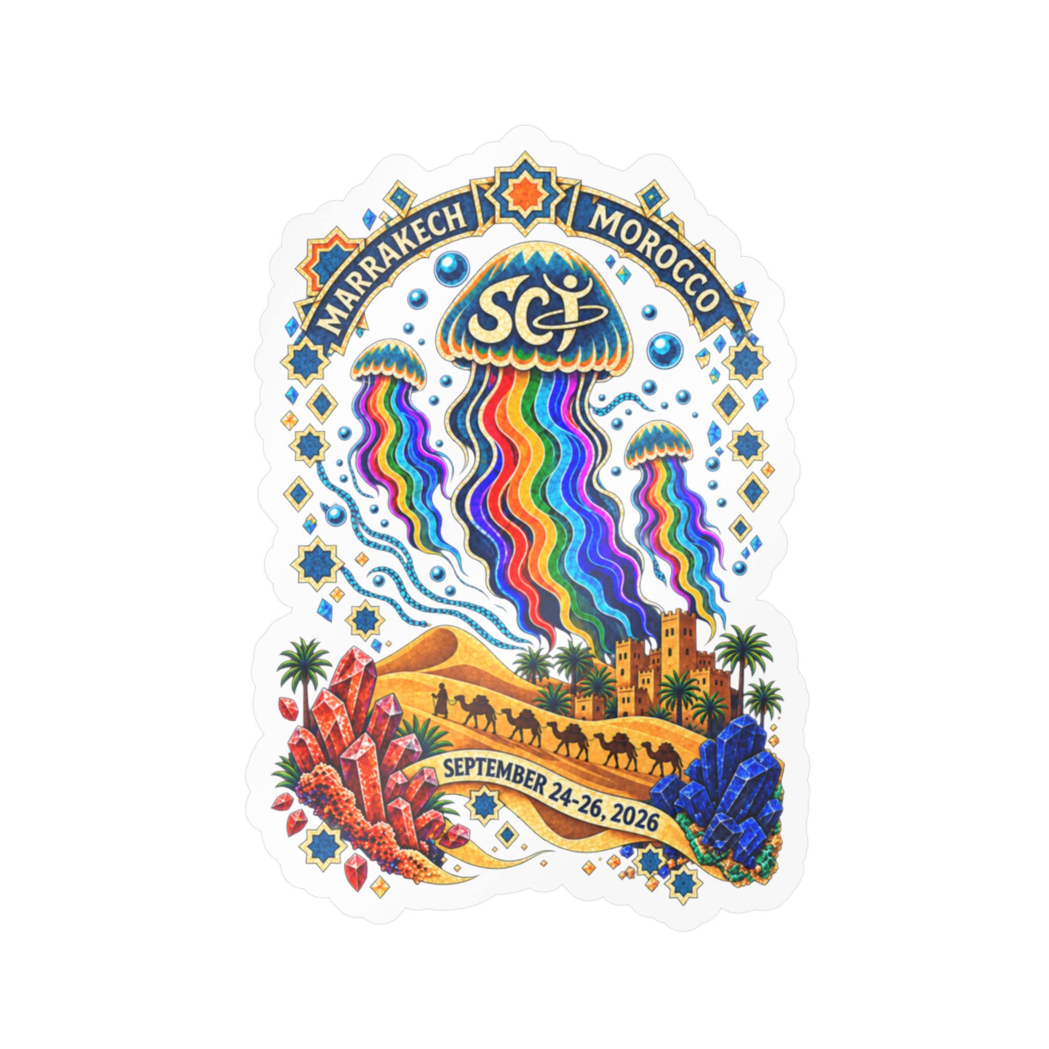 Marrakech Morocco Jellyfish Festival Sticker — Kiss-Cut Vinyl Decal (Sept 24–26, 2026) - Image 6