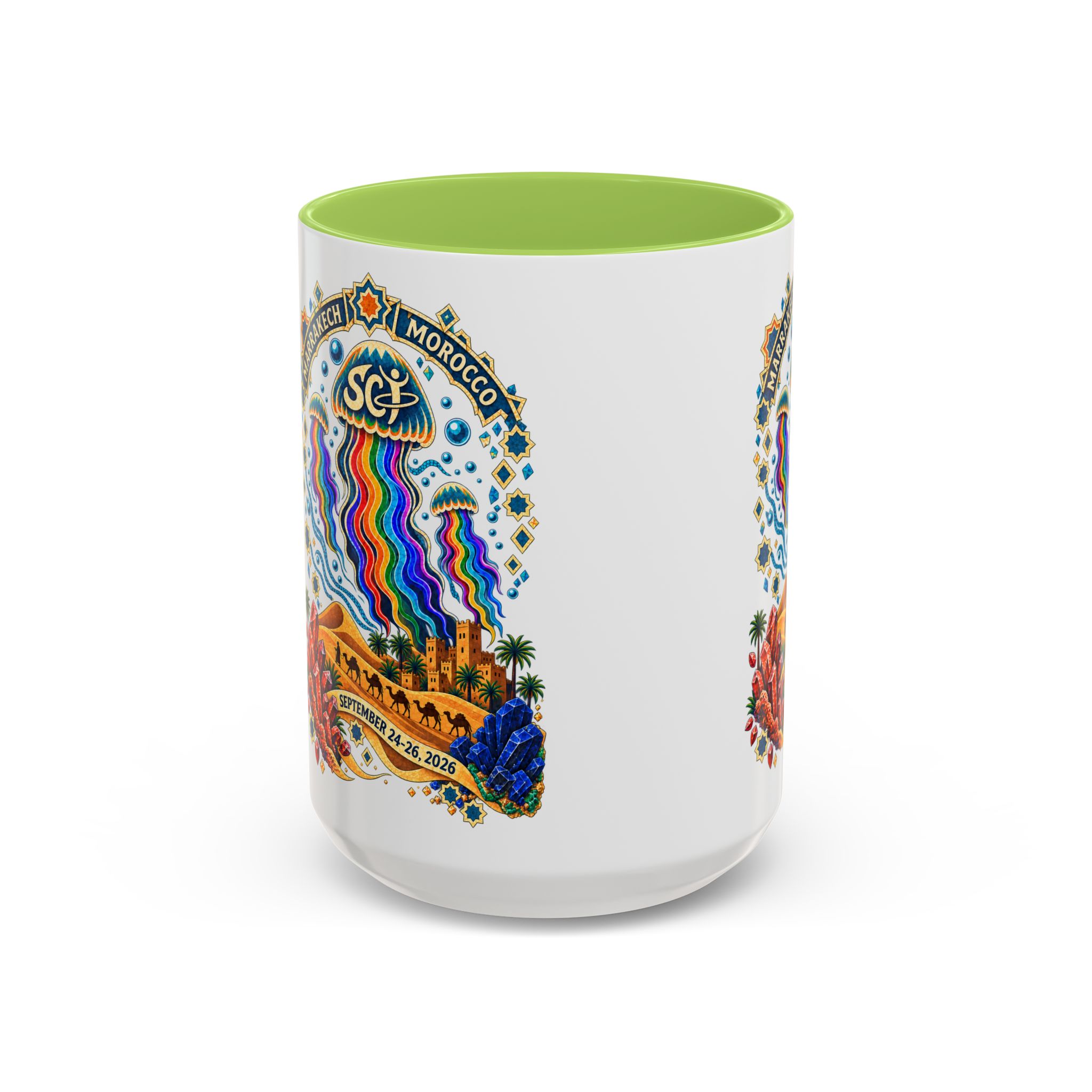 Marrakech Morocco Festival Coffee Mug — 'SC' Rainbow Desert Design (11/15oz) - Image 73