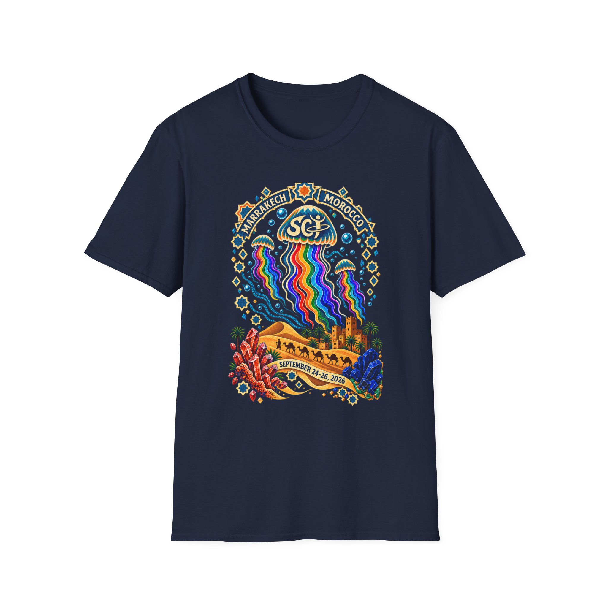 Marrakech Morocco Desert Vibes T-Shirt — Rainbow Dunes Festival Tee - Image 37