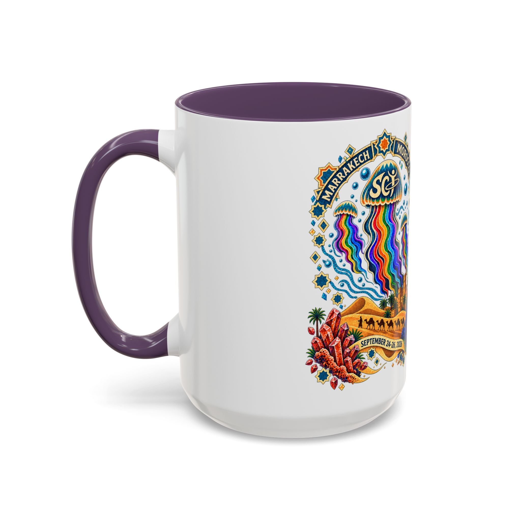 Marrakech Morocco Festival Coffee Mug — 'SC' Rainbow Desert Design (11/15oz) - Image 67