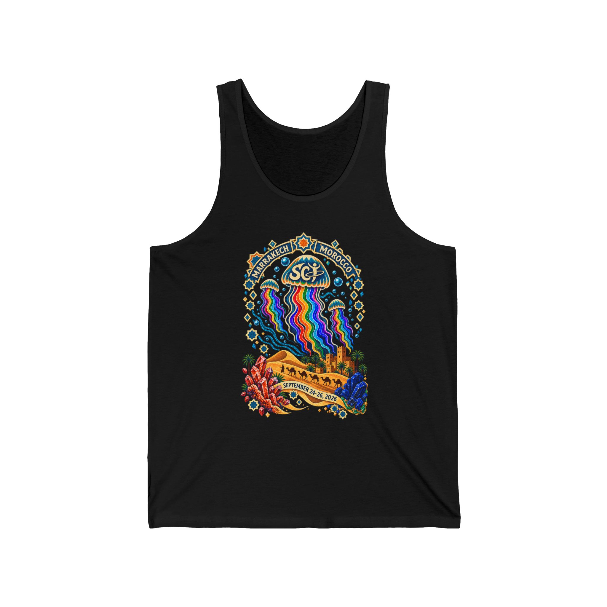 Rainbow jellyfish. Moroccan desert. Women's Tank Top - Image 4