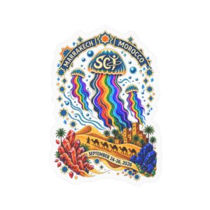 Marrakech Morocco Jellyfish Festival Sticker — Kiss-Cut Vinyl Decal (Sept 24–26, 2026)