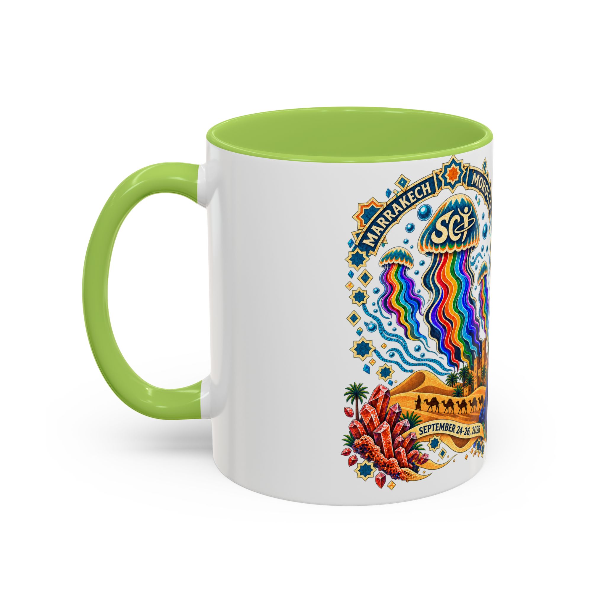 Marrakech Morocco Festival Coffee Mug — 'SC' Rainbow Desert Design (11/15oz) - Image 59