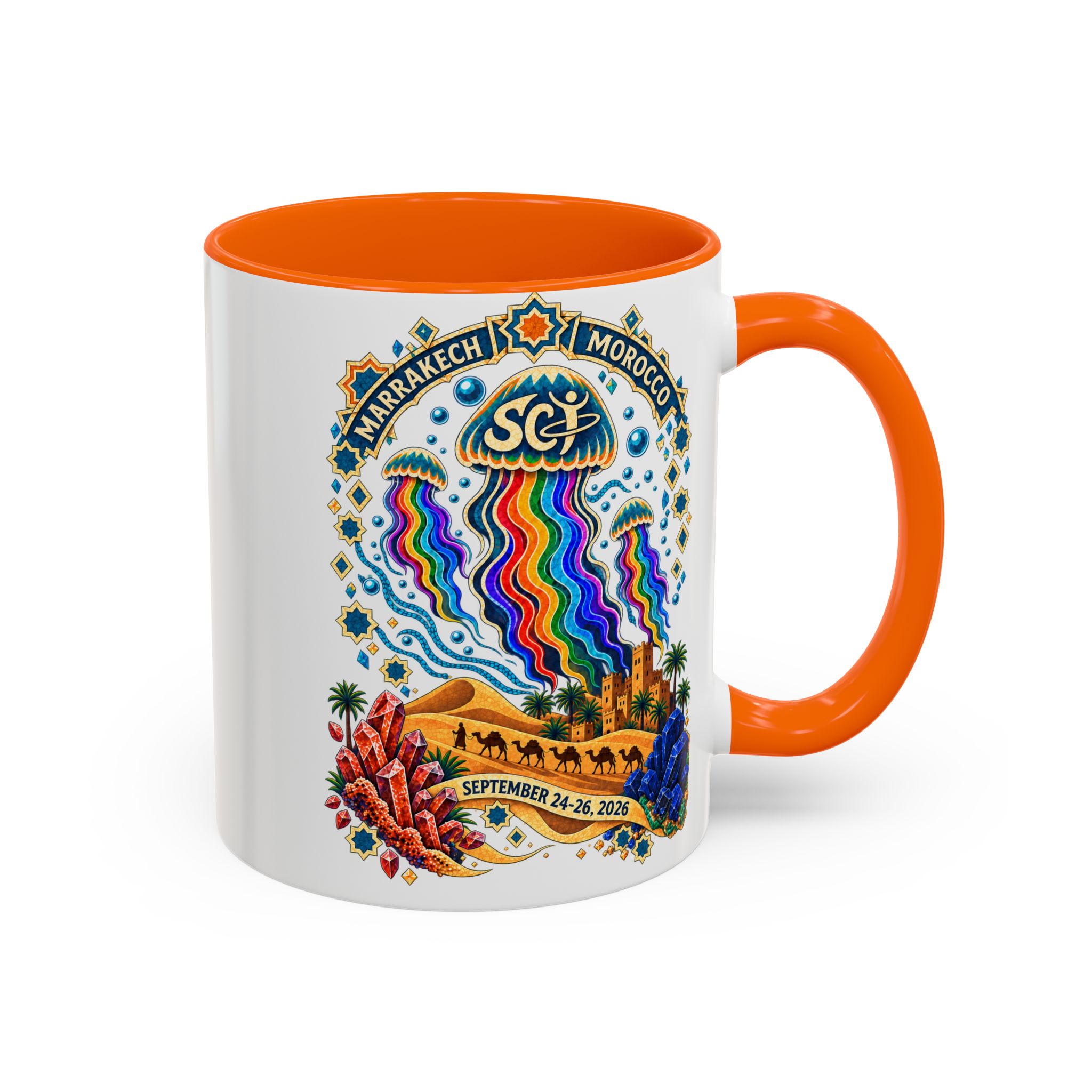 Marrakech Morocco Festival Coffee Mug — 'SC' Rainbow Desert Design (11/15oz) - Image 42