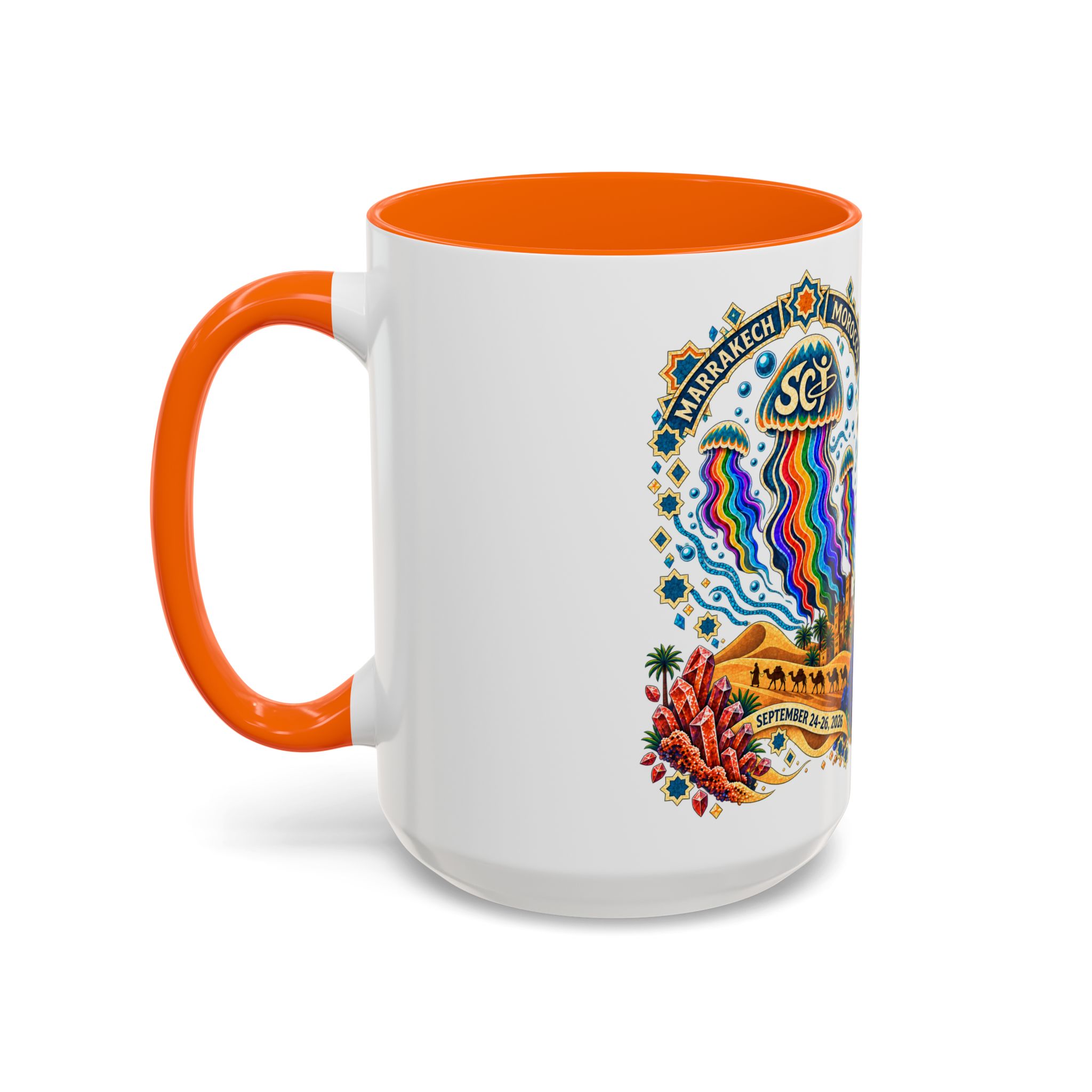 Marrakech Morocco Festival Coffee Mug — 'SC' Rainbow Desert Design (11/15oz) - Image 51