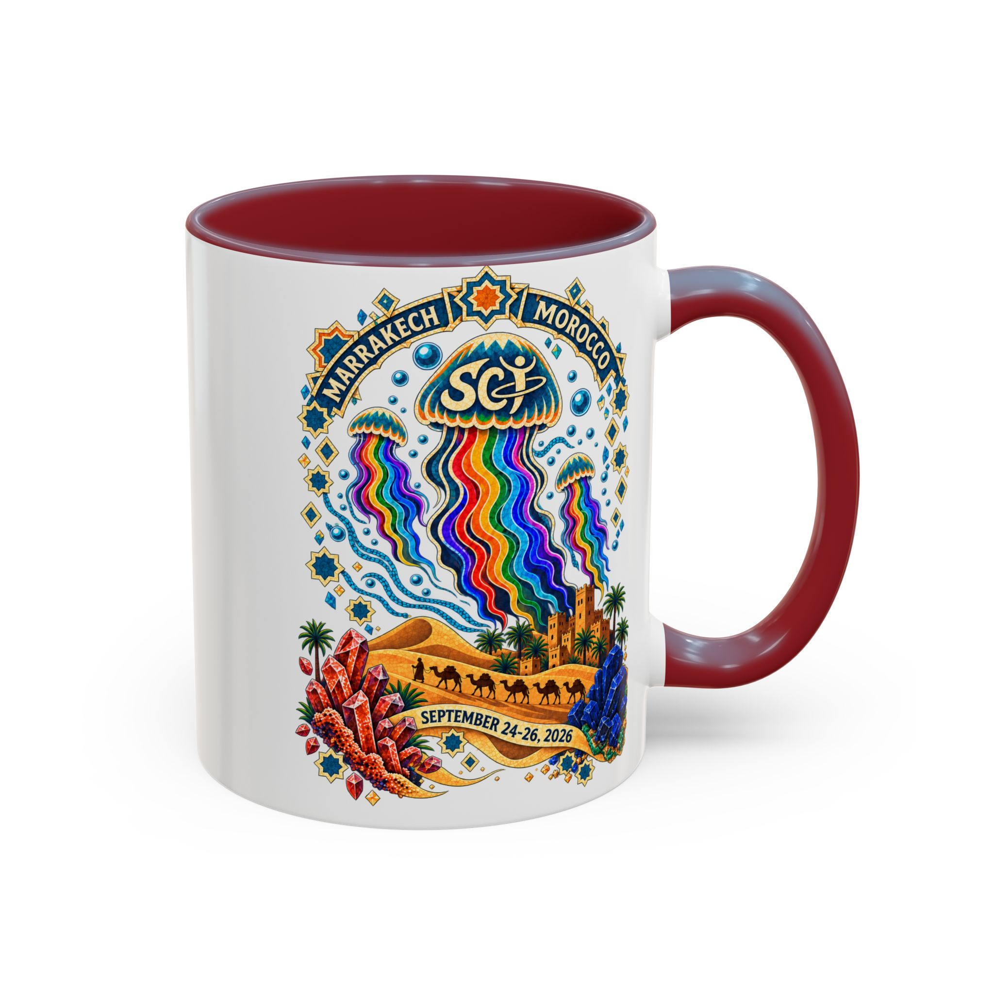 Marrakech Morocco Festival Coffee Mug — 'SC' Rainbow Desert Design (11/15oz) - Image 70