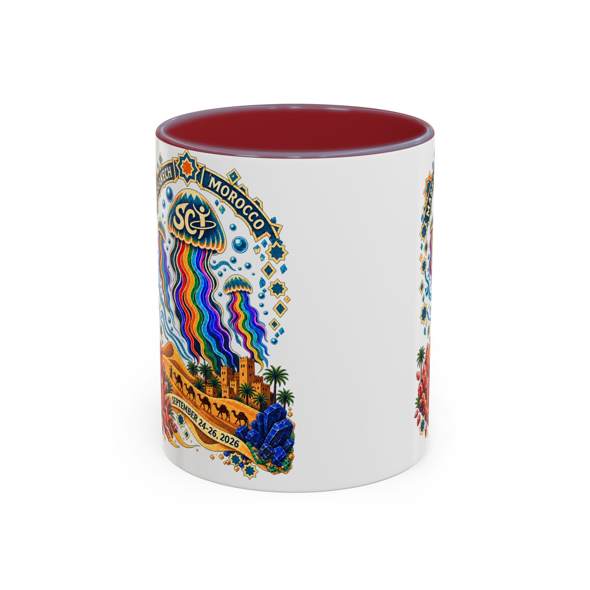 Marrakech Morocco Festival Coffee Mug — 'SC' Rainbow Desert Design (11/15oz) - Image 69