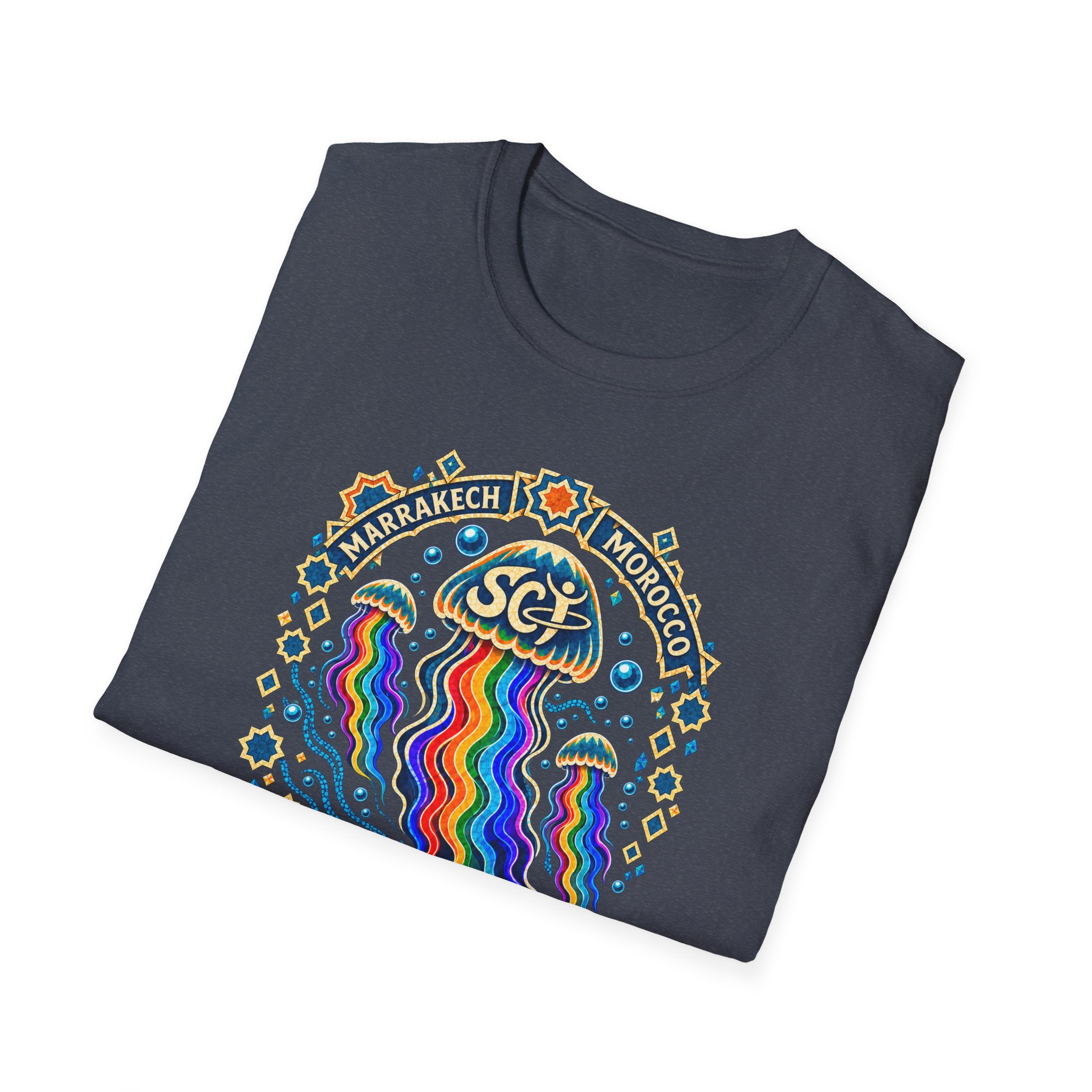 Marrakech Morocco Desert Vibes T-Shirt — Rainbow Dunes Festival Tee - Image 44