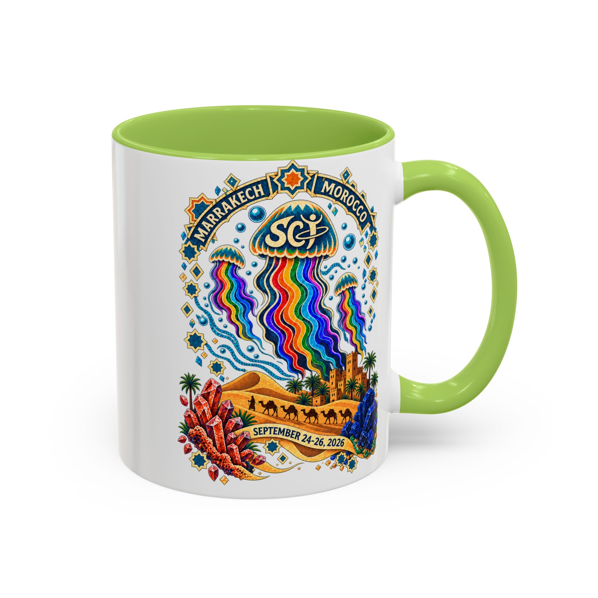 Marrakech Morocco Festival Coffee Mug — 'SC' Rainbow Desert Design (11/15oz) - Image 58