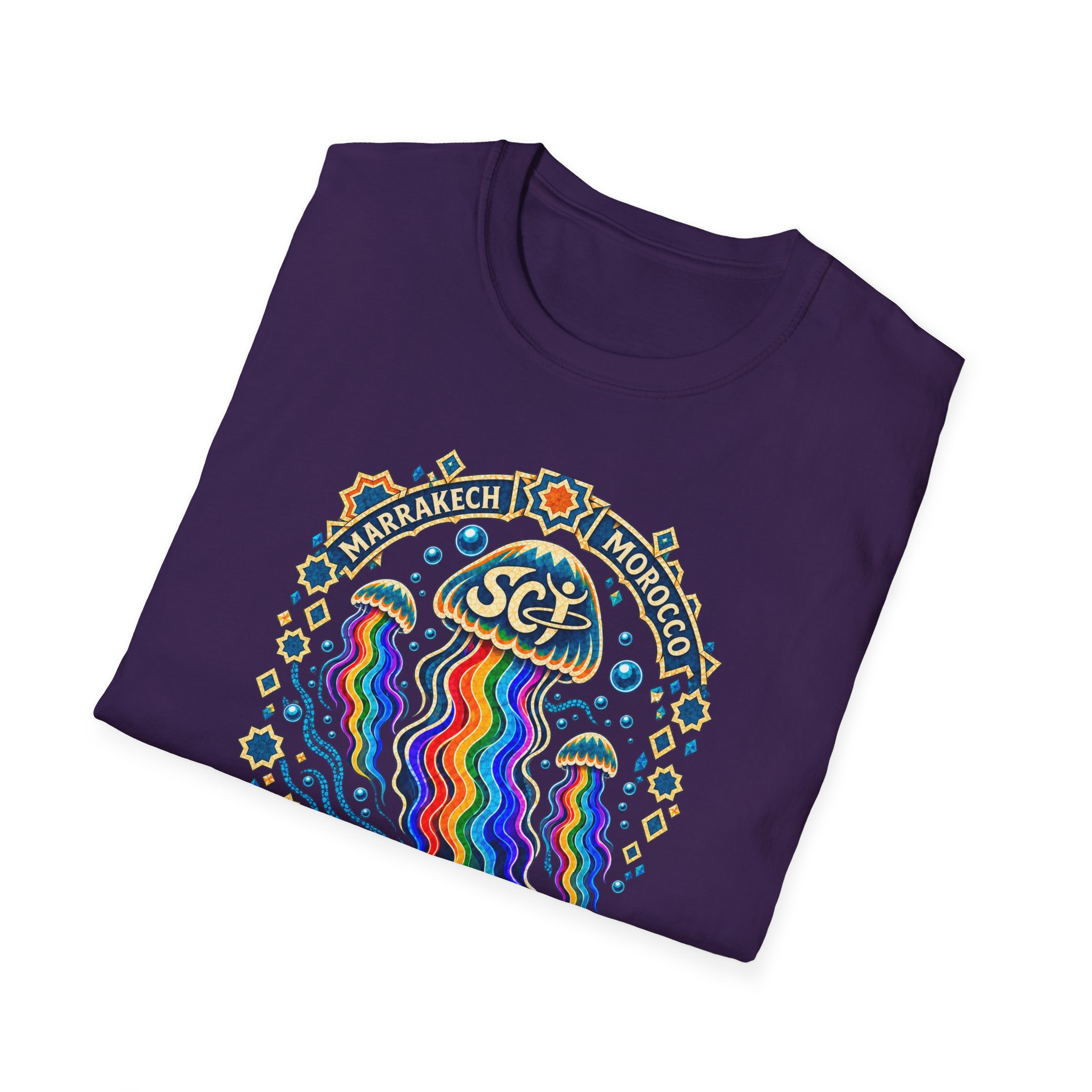 Marrakech Morocco Desert Vibes T-Shirt — Rainbow Dunes Festival Tee - Image 48