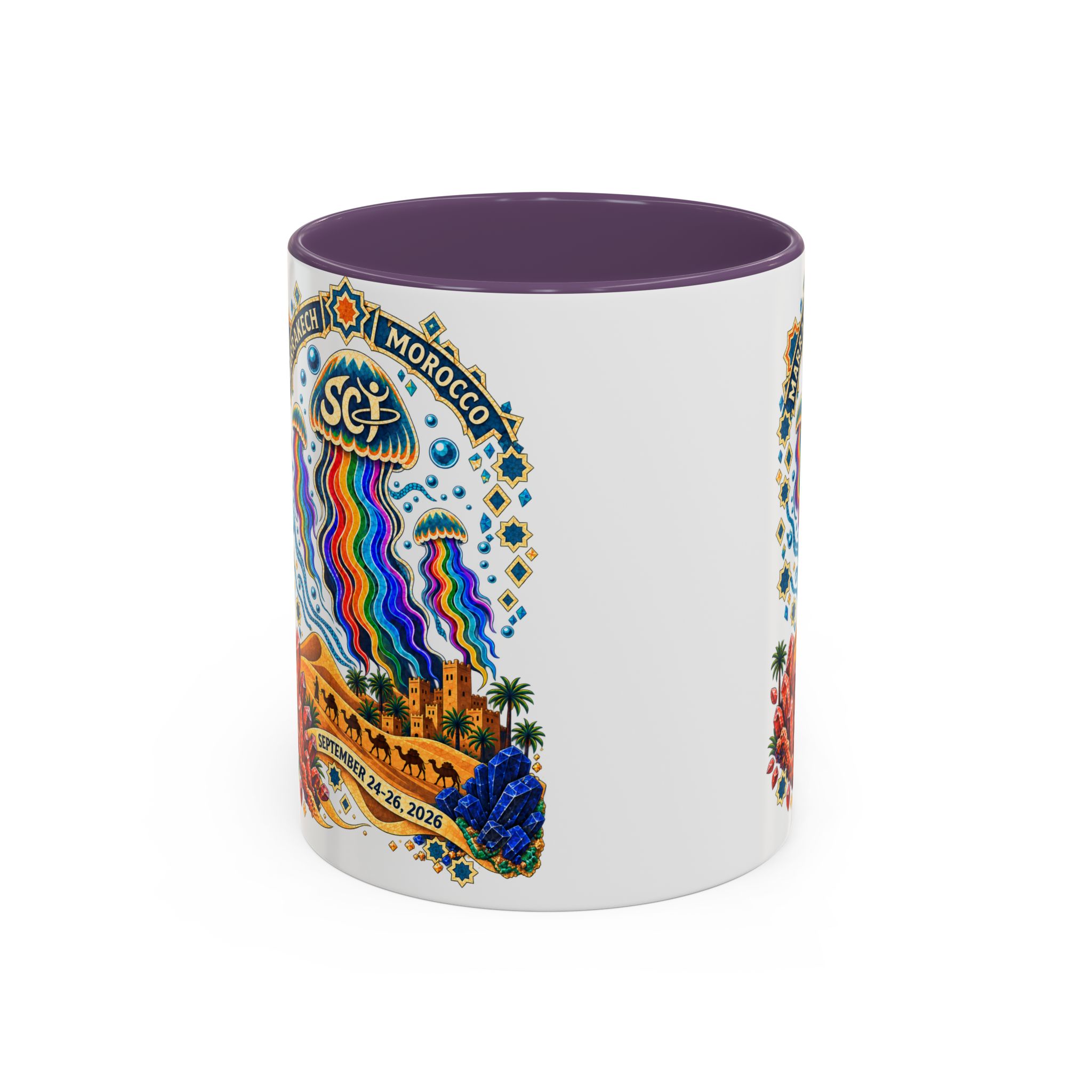Marrakech Morocco Festival Coffee Mug — 'SC' Rainbow Desert Design (11/15oz) - Image 61