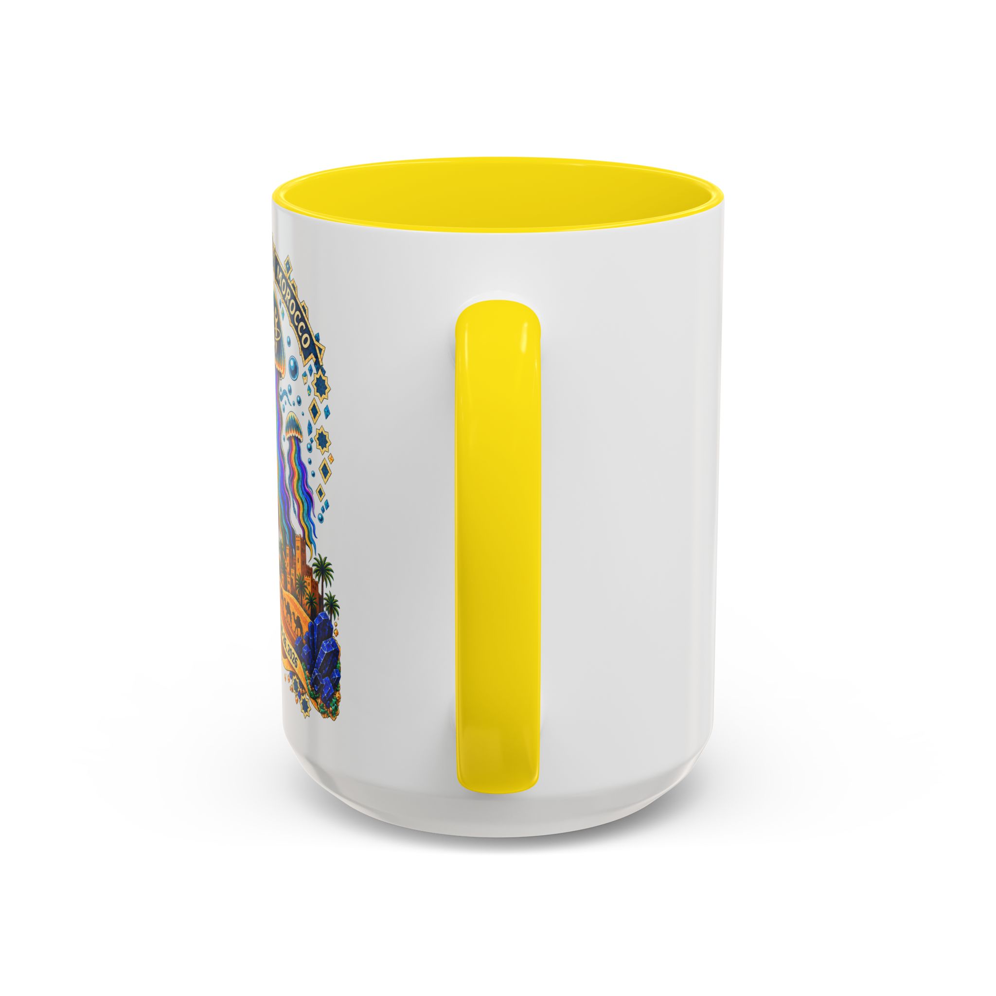 Marrakech Morocco Festival Coffee Mug — 'SC' Rainbow Desert Design (11/15oz) - Image 56
