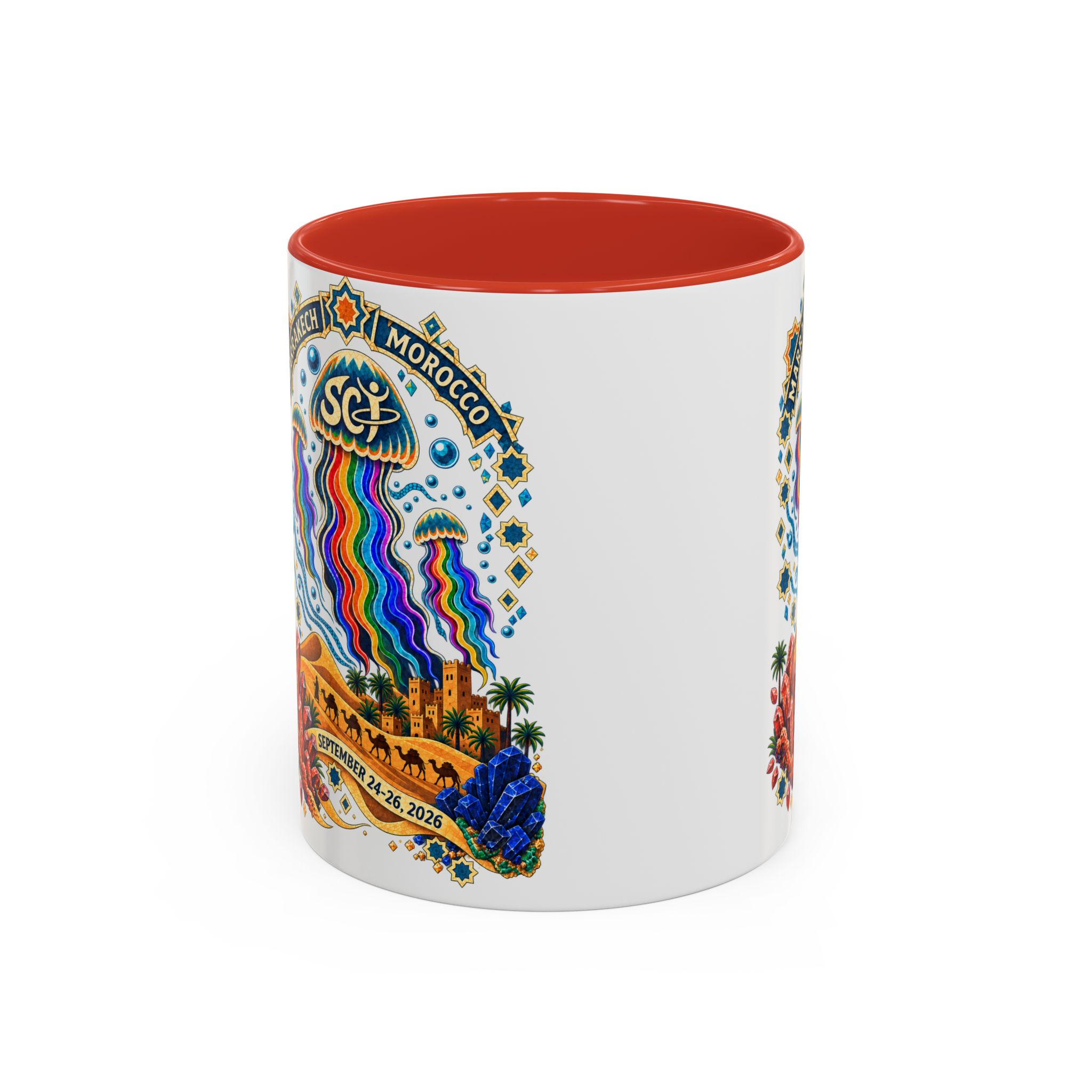 Marrakech Morocco Festival Coffee Mug — 'SC' Rainbow Desert Design (11/15oz) - Image 13