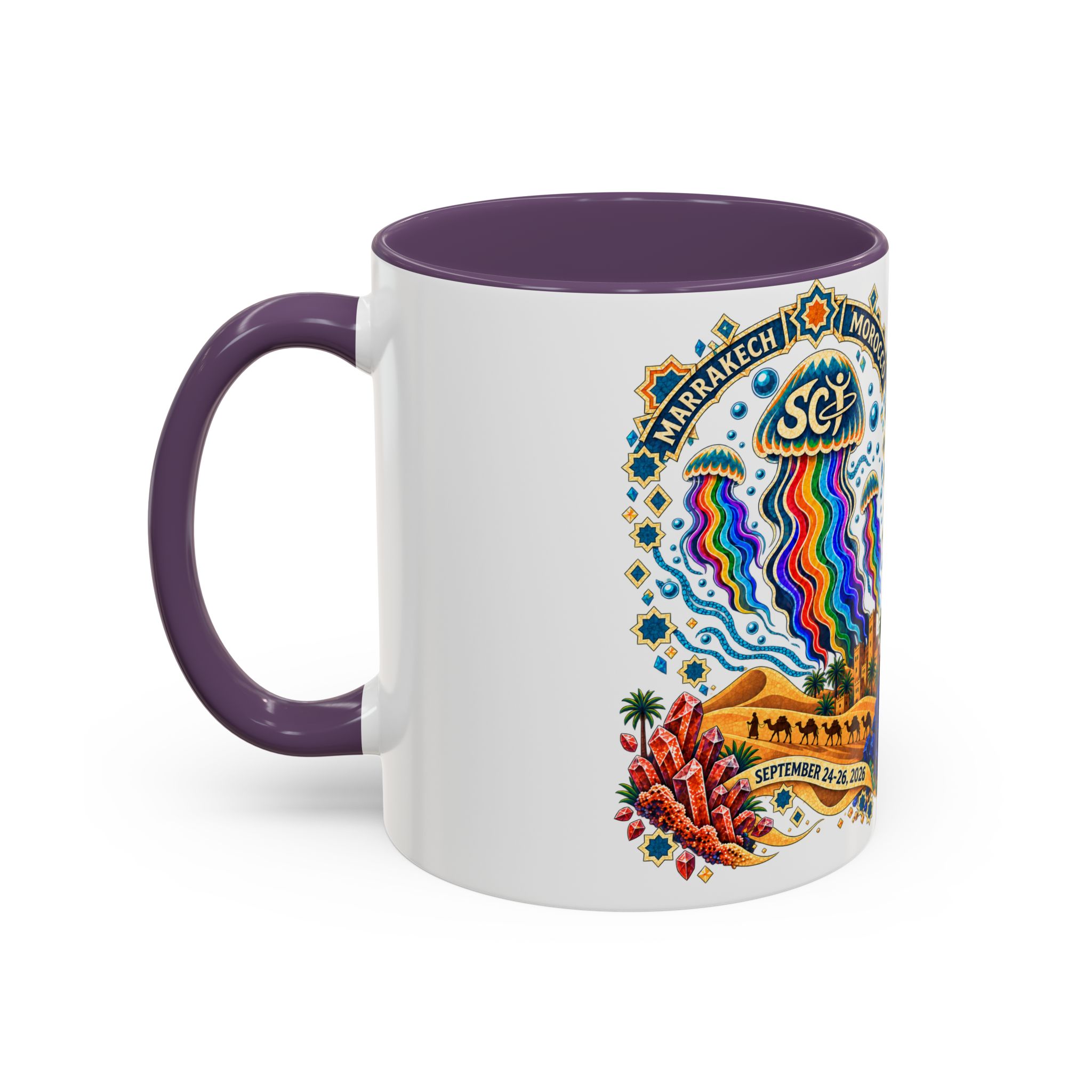 Marrakech Morocco Festival Coffee Mug — 'SC' Rainbow Desert Design (11/15oz) - Image 63