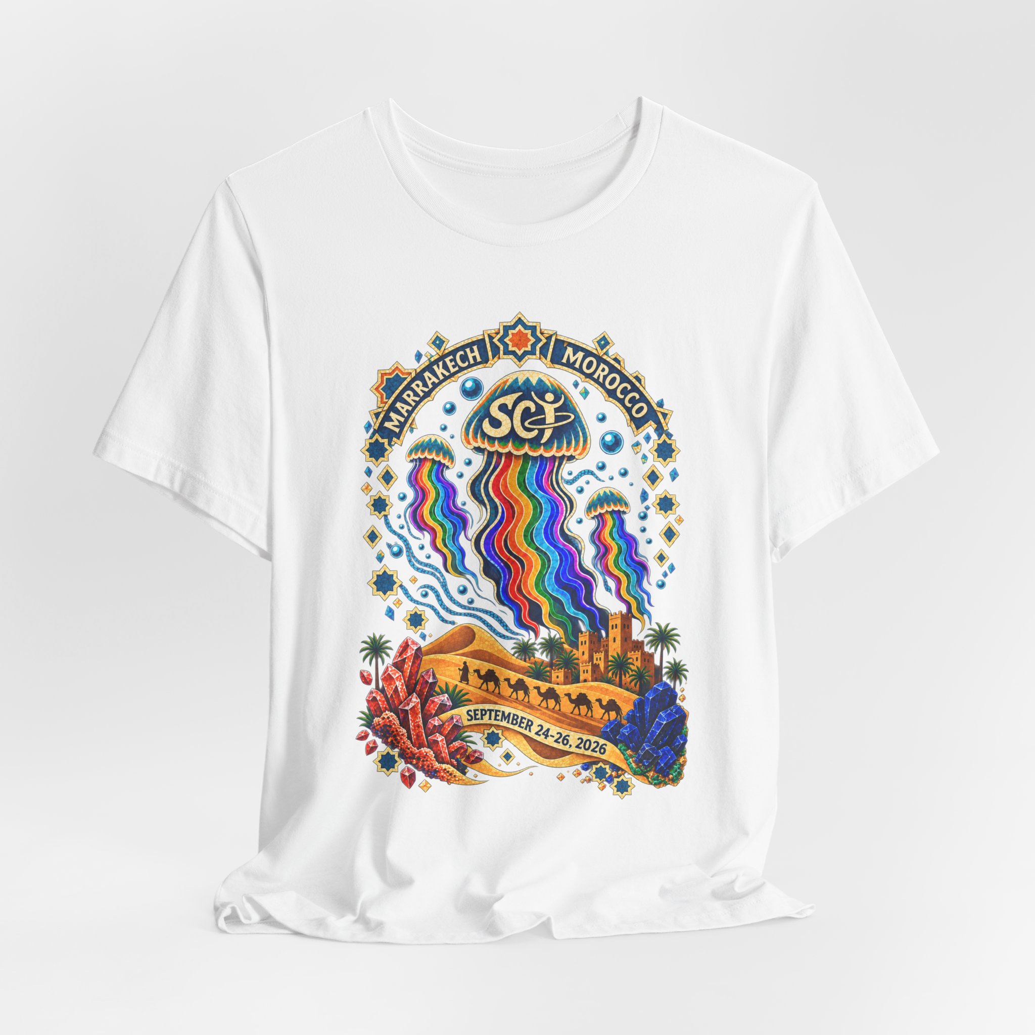 Marrakech Morocco Festival Tee — Rainbow Desert Graphic T-Shirt - Image 4