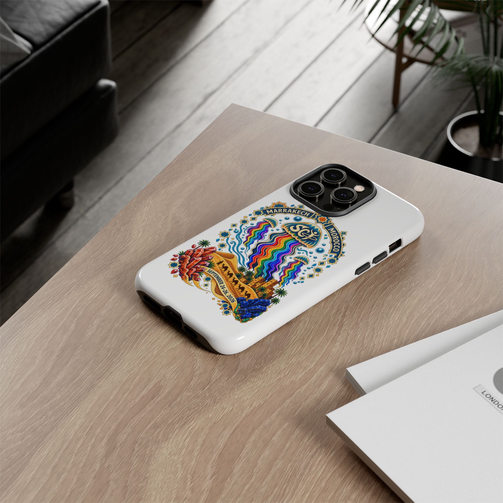 Marrakech Festival Phone Case – 'SGL' Rainbow Jellyfish Design (Sept 24–26, 2022) - Image 18
