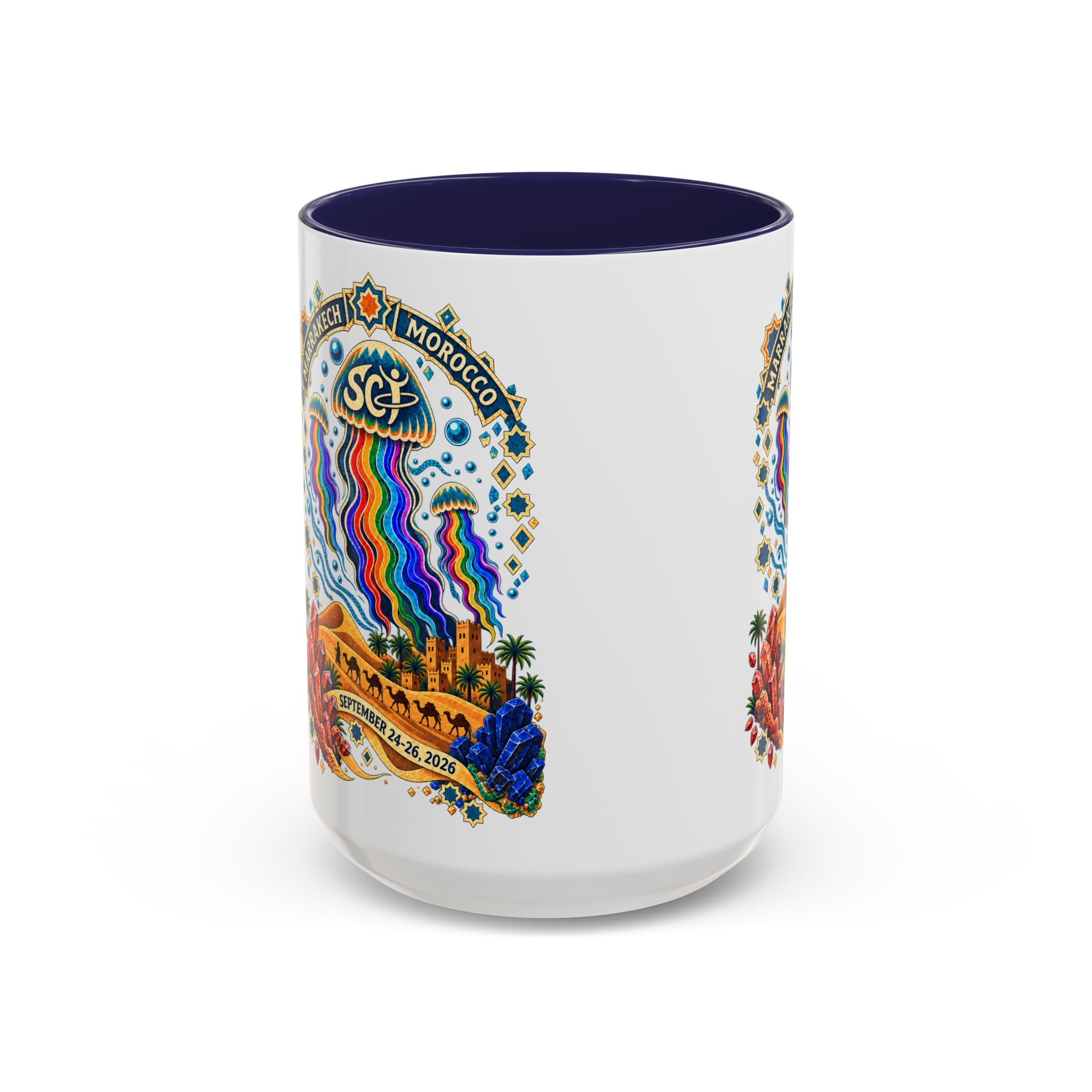 Marrakech Morocco Festival Coffee Mug — 'SC' Rainbow Desert Design (11/15oz) - Image 21
