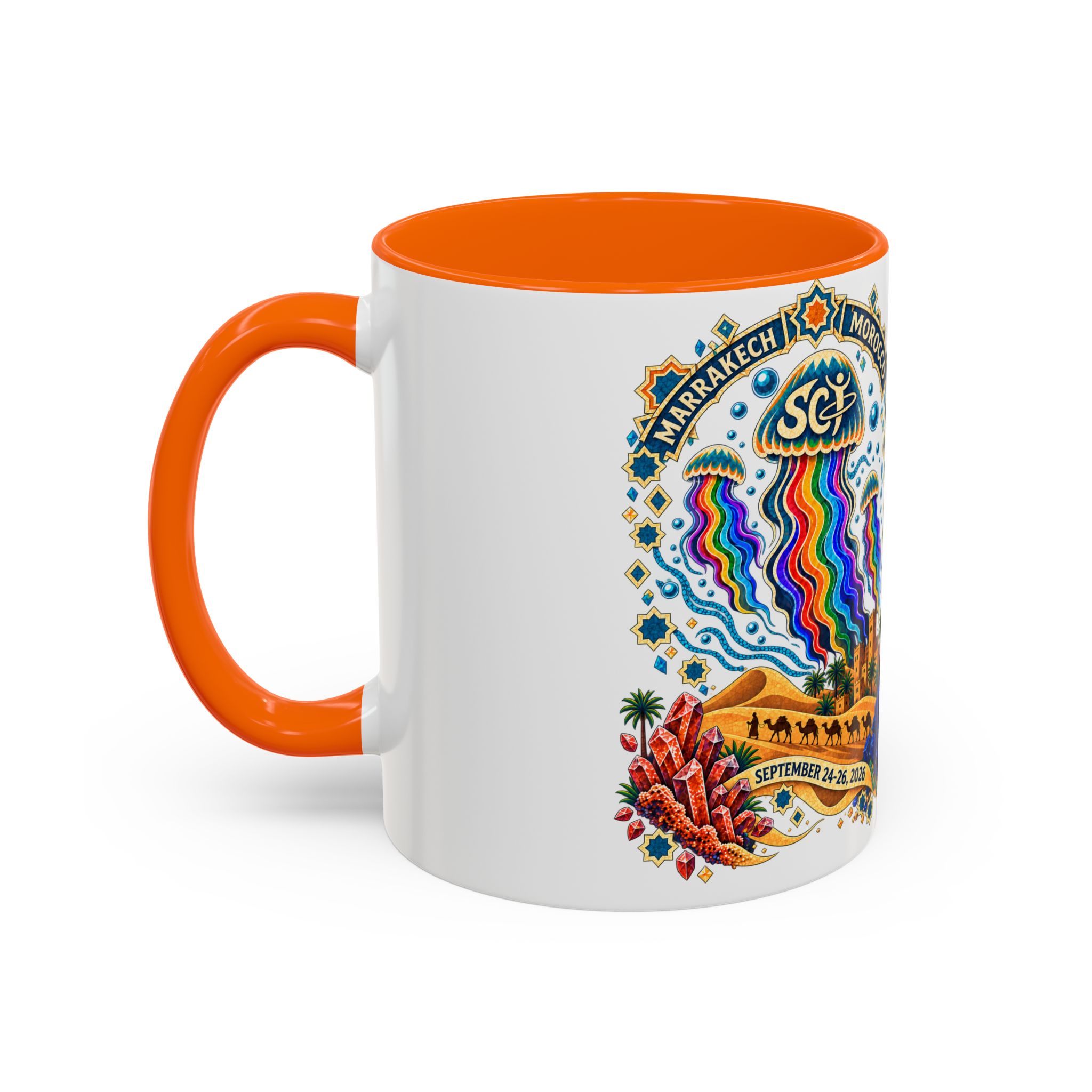 Marrakech Morocco Festival Coffee Mug — 'SC' Rainbow Desert Design (11/15oz) - Image 43