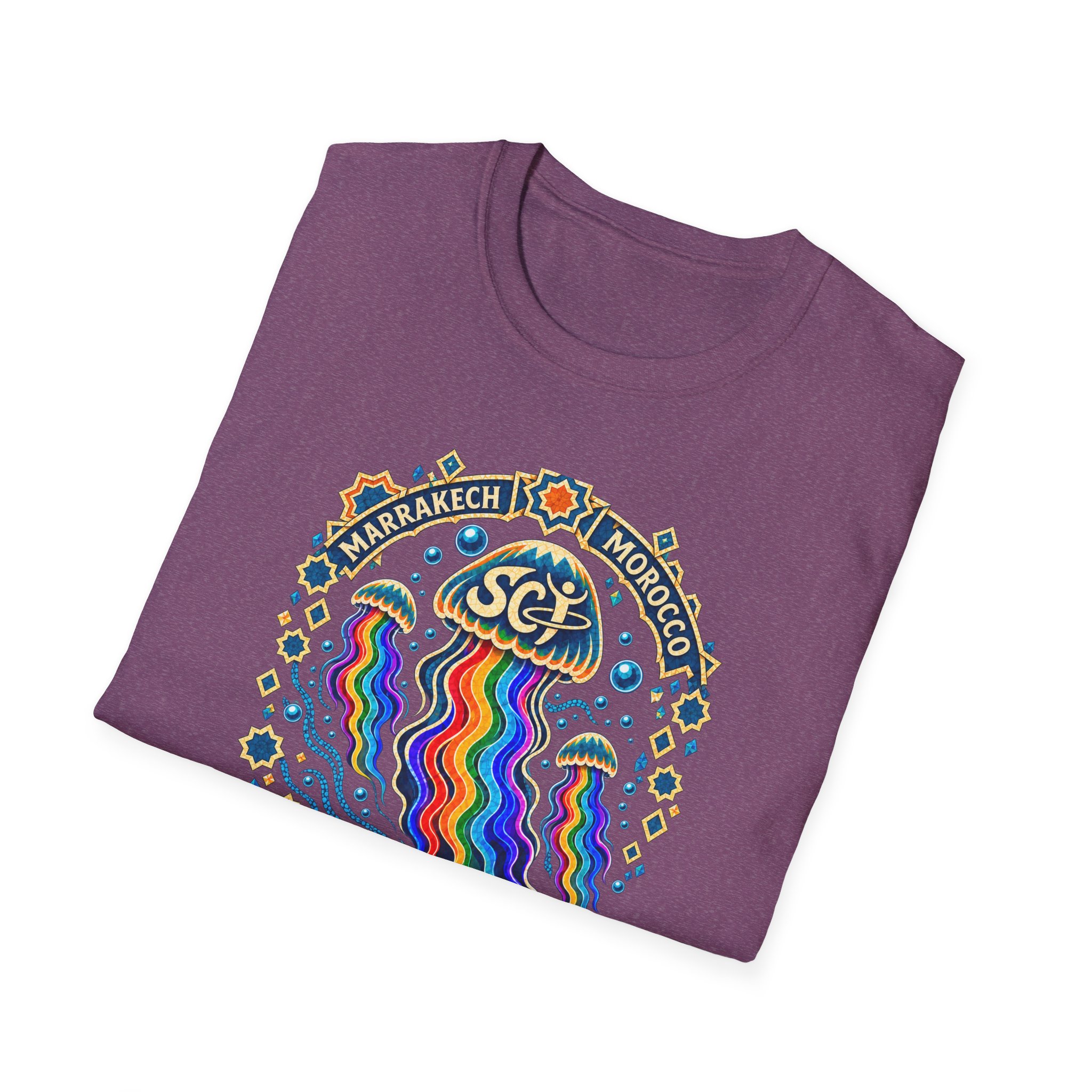 Marrakech Morocco Desert Vibes T-Shirt — Rainbow Dunes Festival Tee - Image 52