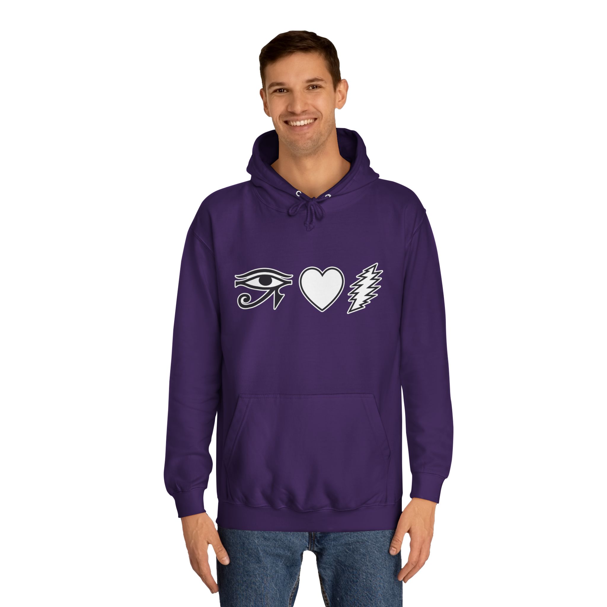 Eye Heart Bolt Hoodie Pullover - Image 3