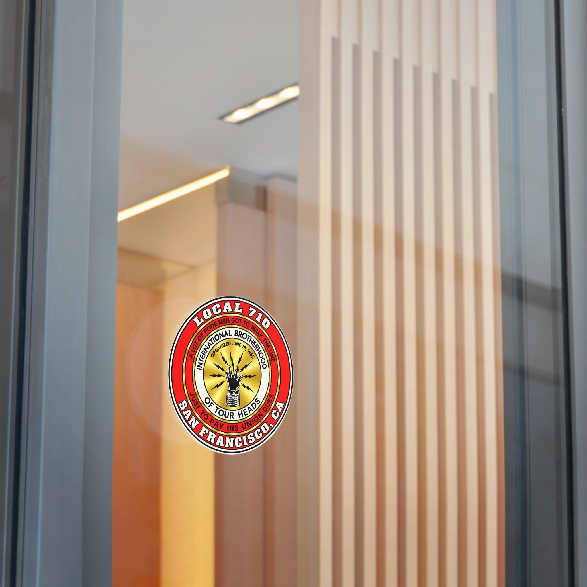 International Brotherhood of Tour Heads Round Vinyl Sticker — San Francisco Local 710 Band Logo - Image 11