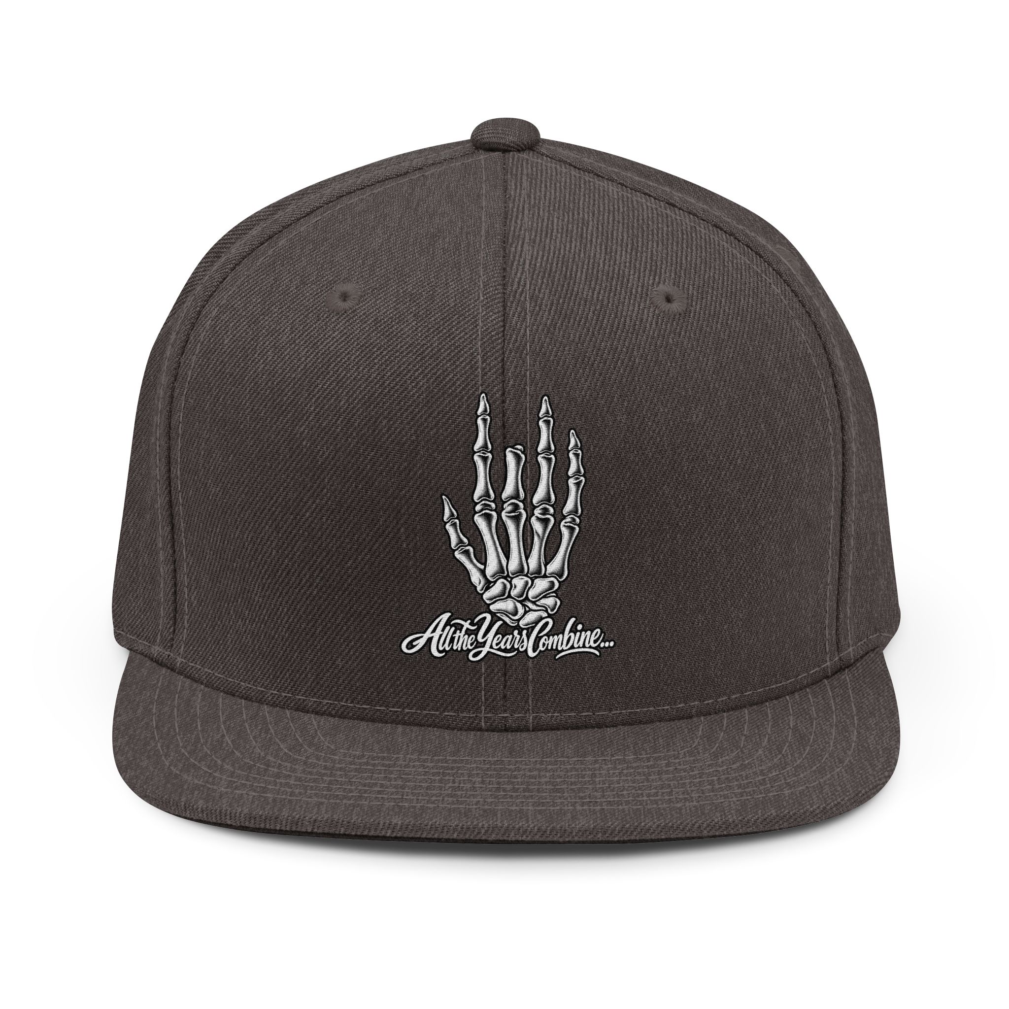 All the Years Combine — Jerry Skeleton Hand Snapback Hat — Embroidered Cap - Image 3