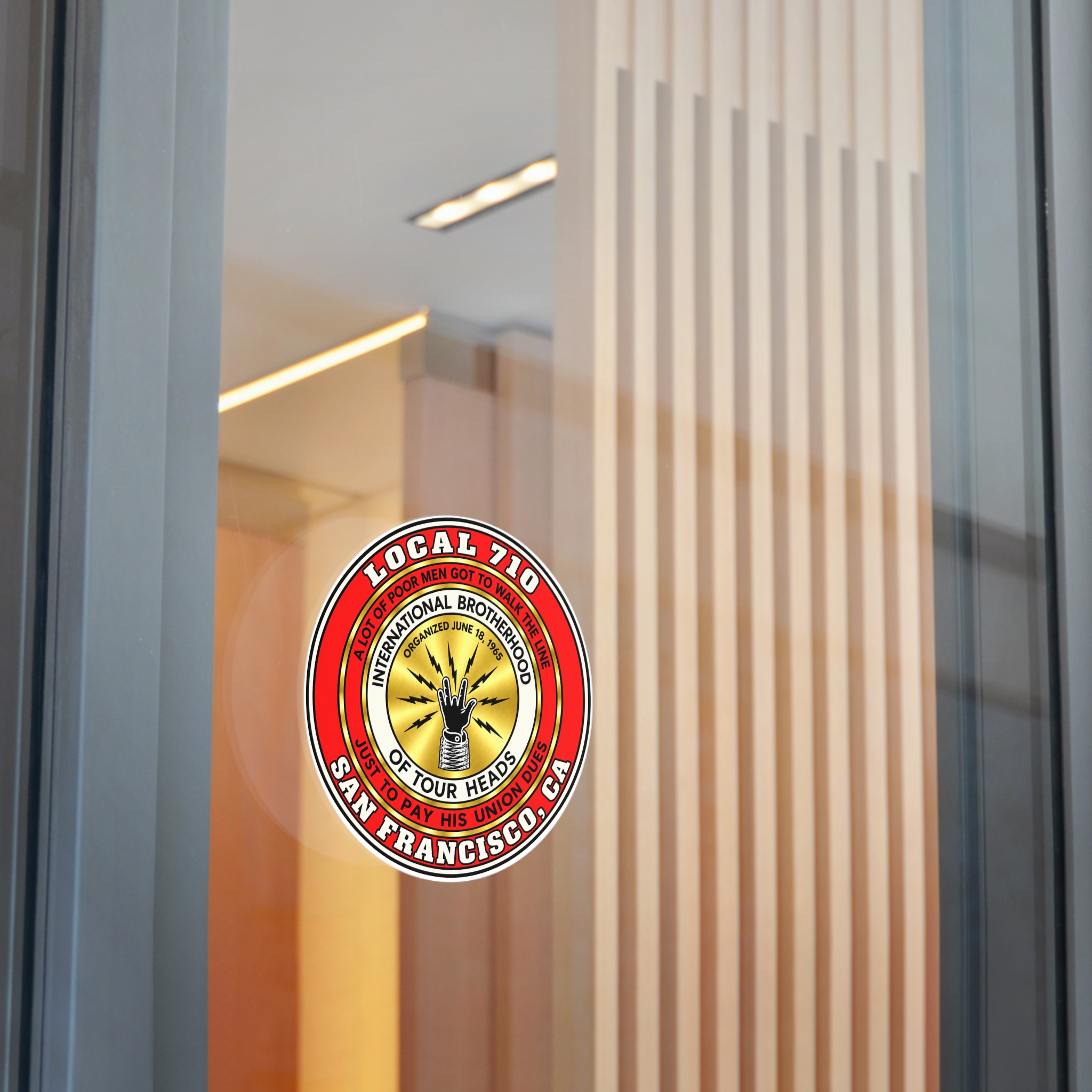 International Brotherhood of Tour Heads Round Vinyl Sticker — San Francisco Local 710 Band Logo - Image 15